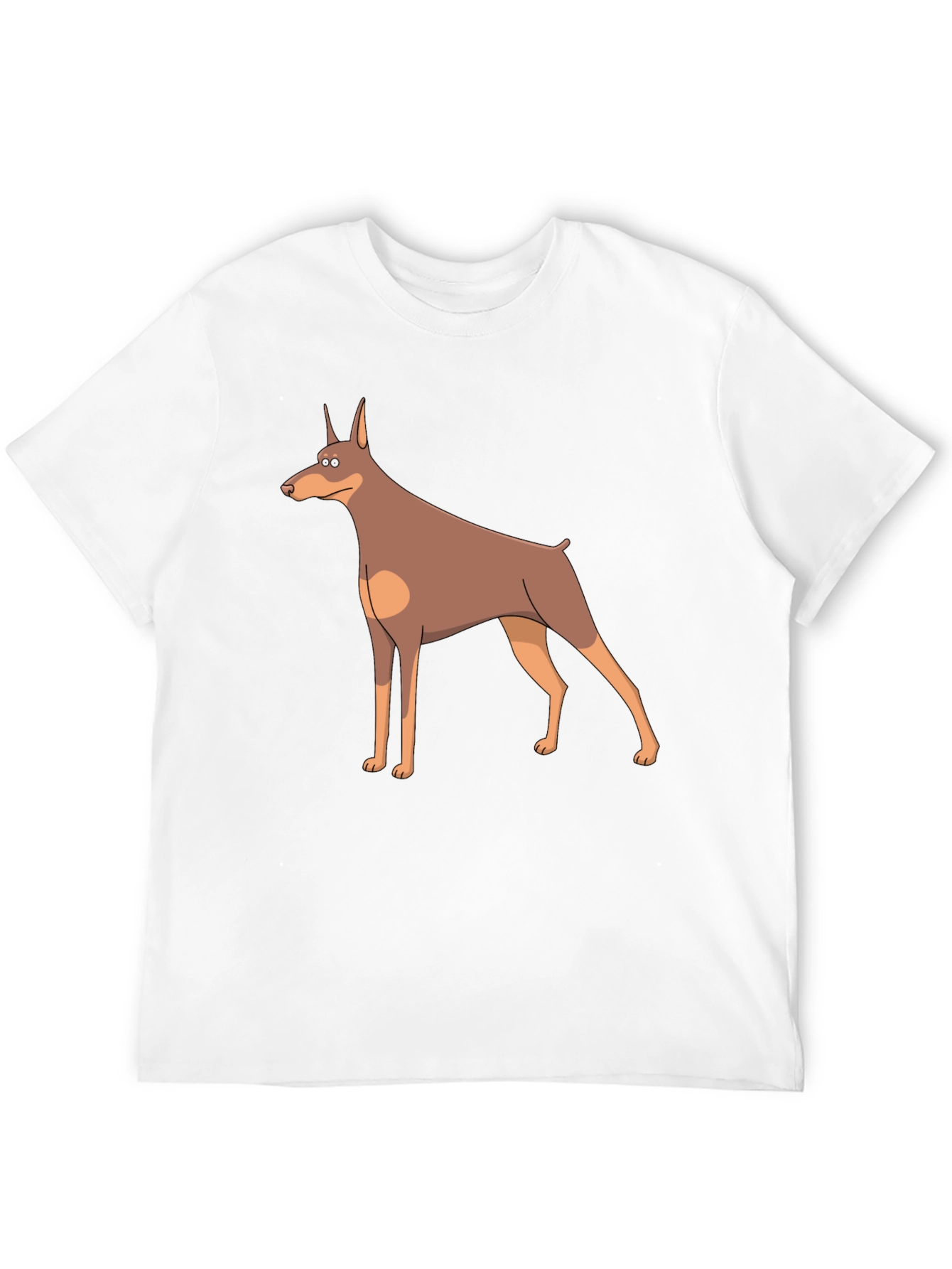 Cartoon Doberman Dog Graphic T-Shirt