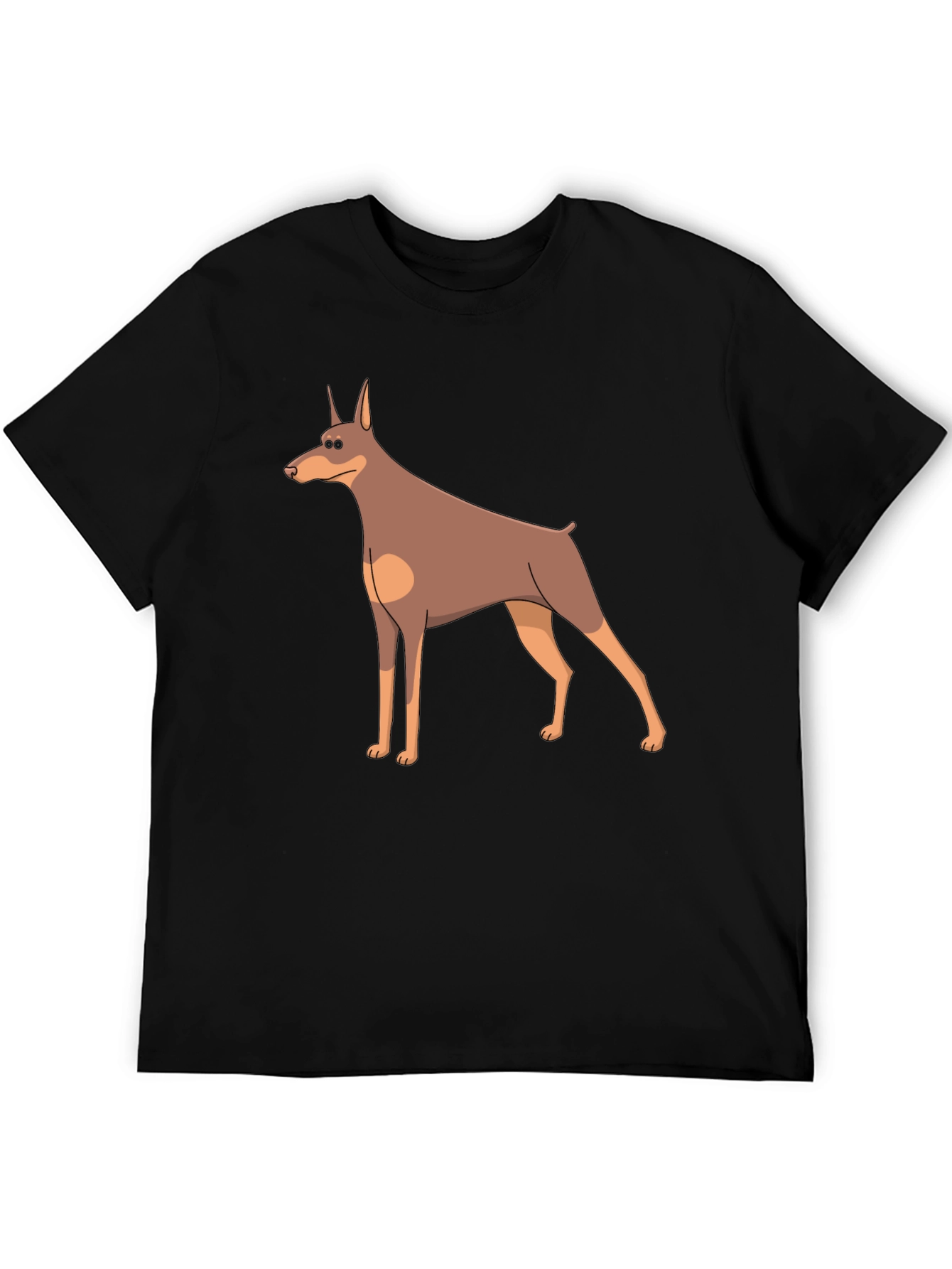 Cartoon Doberman Dog Graphic T-Shirt