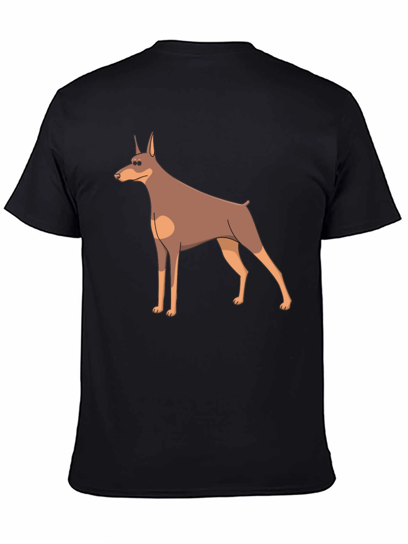 Cartoon Doberman Dog Graphic T-Shirt