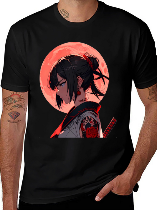 Anime Girl Graphic Black T-Shirt