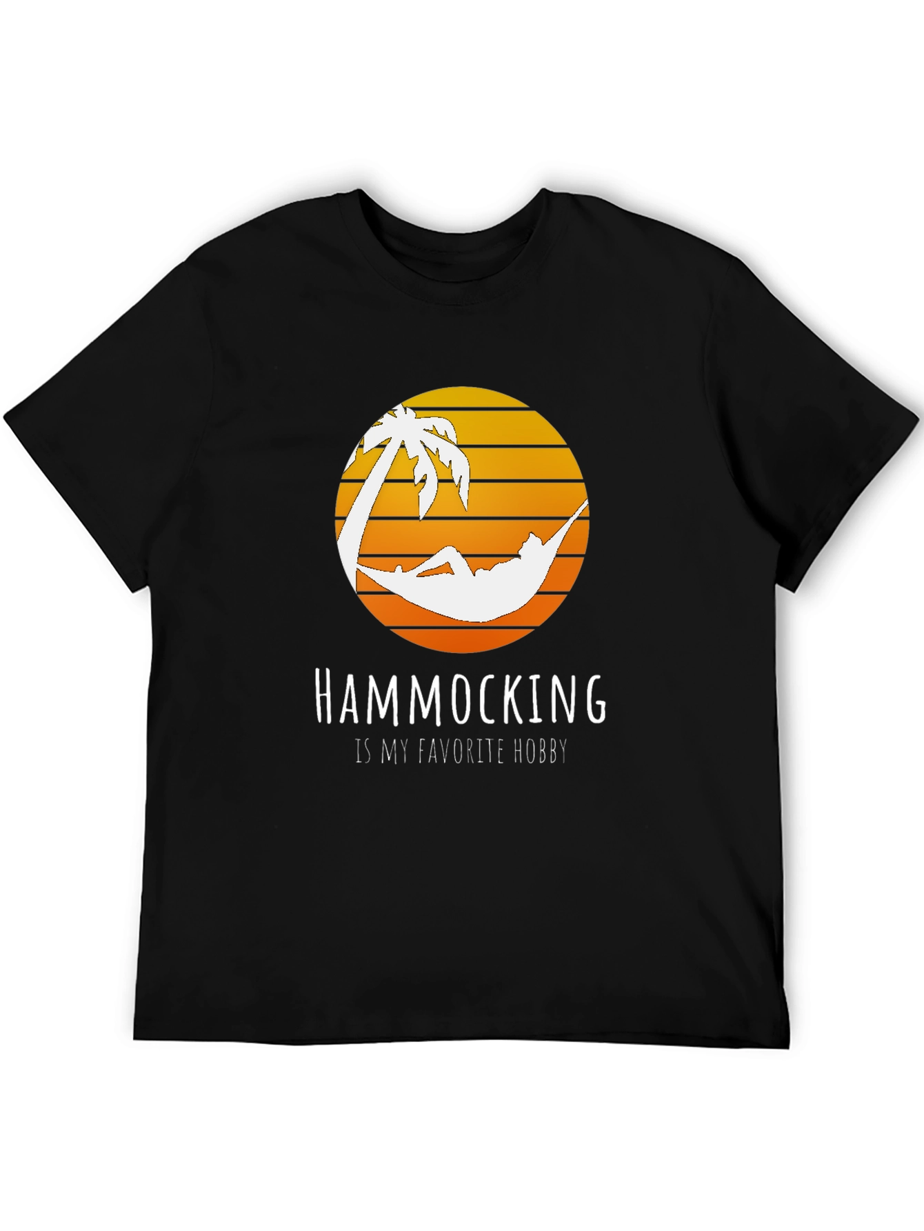 Hammocking Hobby T-Shirt - Palm Tree Sunset Graphic Tee