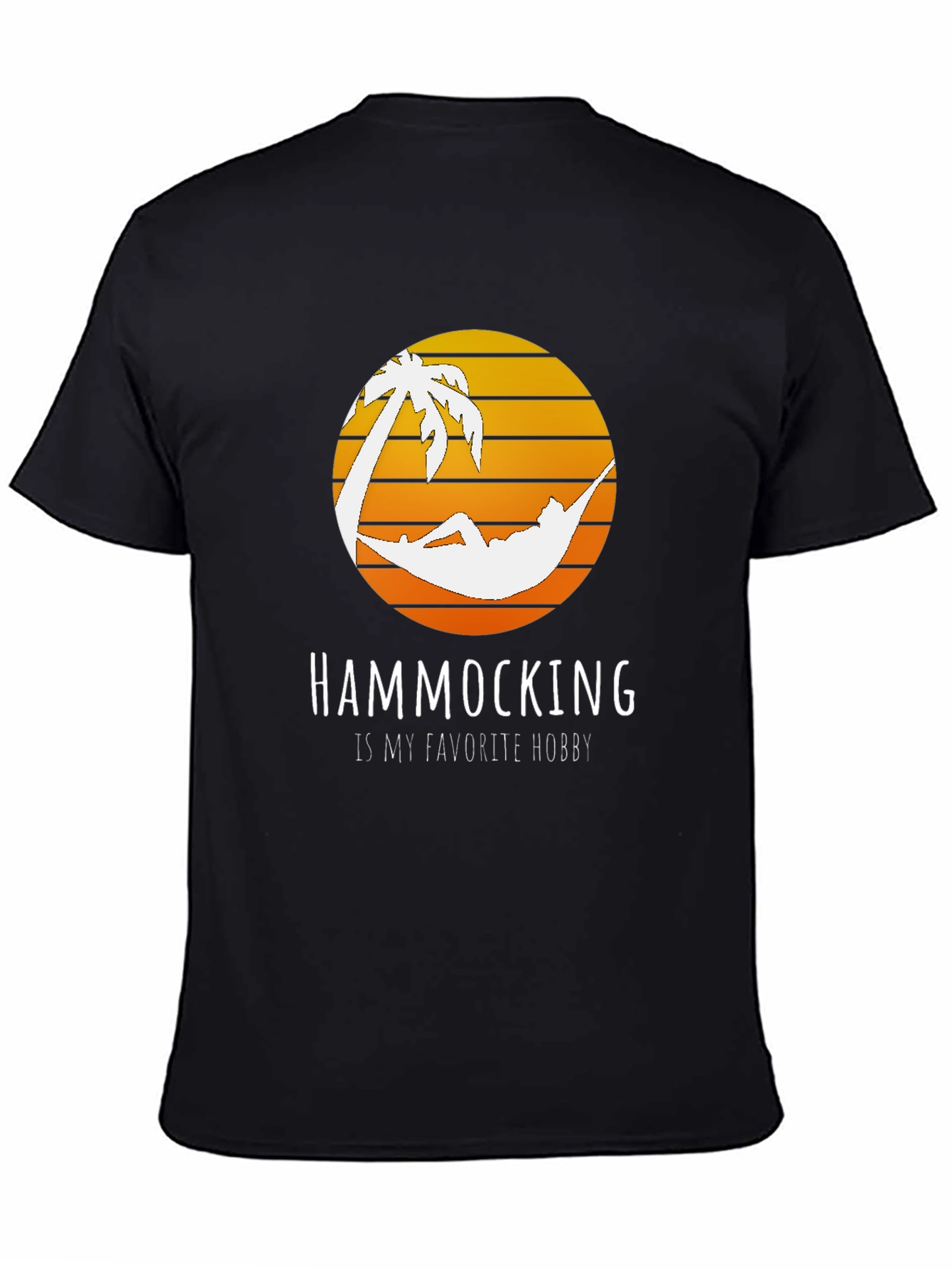 Hammocking Hobby T-Shirt - Palm Tree Sunset Graphic Tee