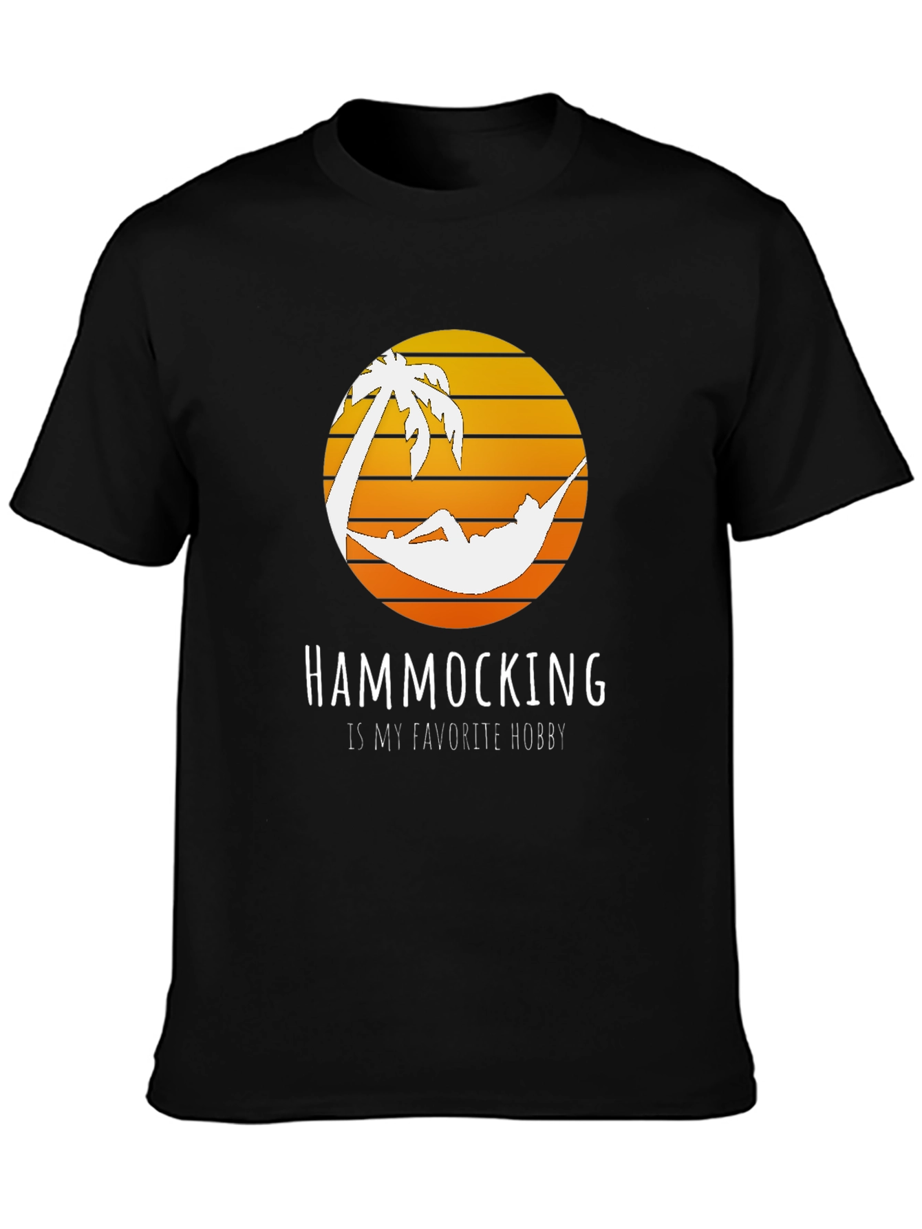 Hammocking Hobby T-Shirt - Palm Tree Sunset Graphic Tee