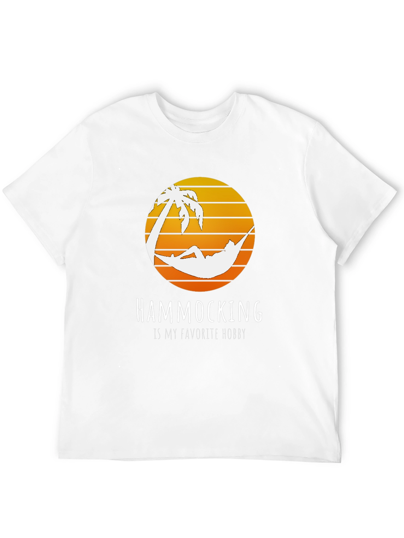 Hammocking Hobby T-Shirt - Palm Tree Sunset Graphic Tee