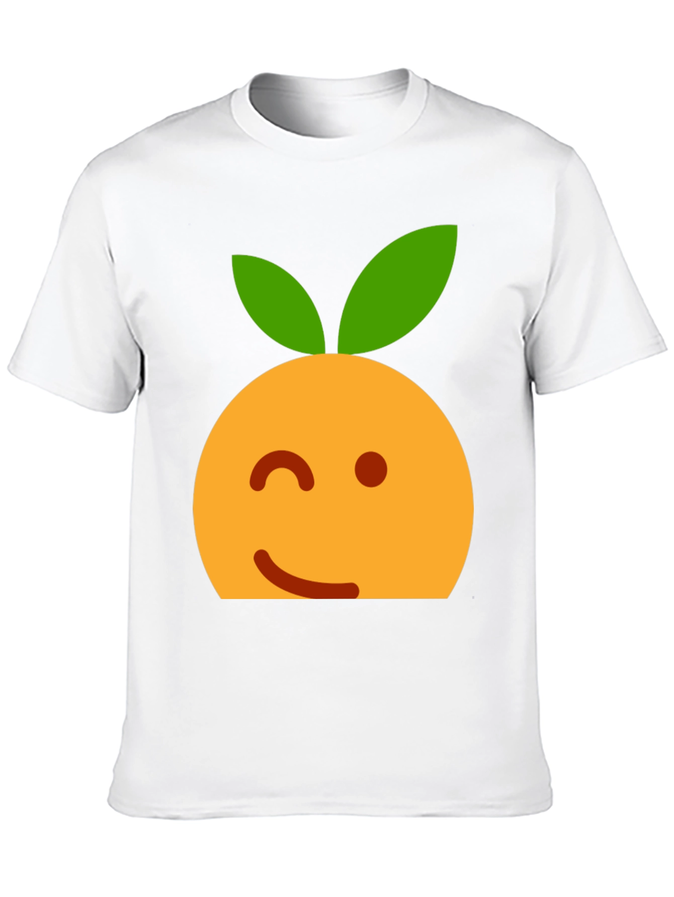 Winking Orange Emoji Black T-Shirt
