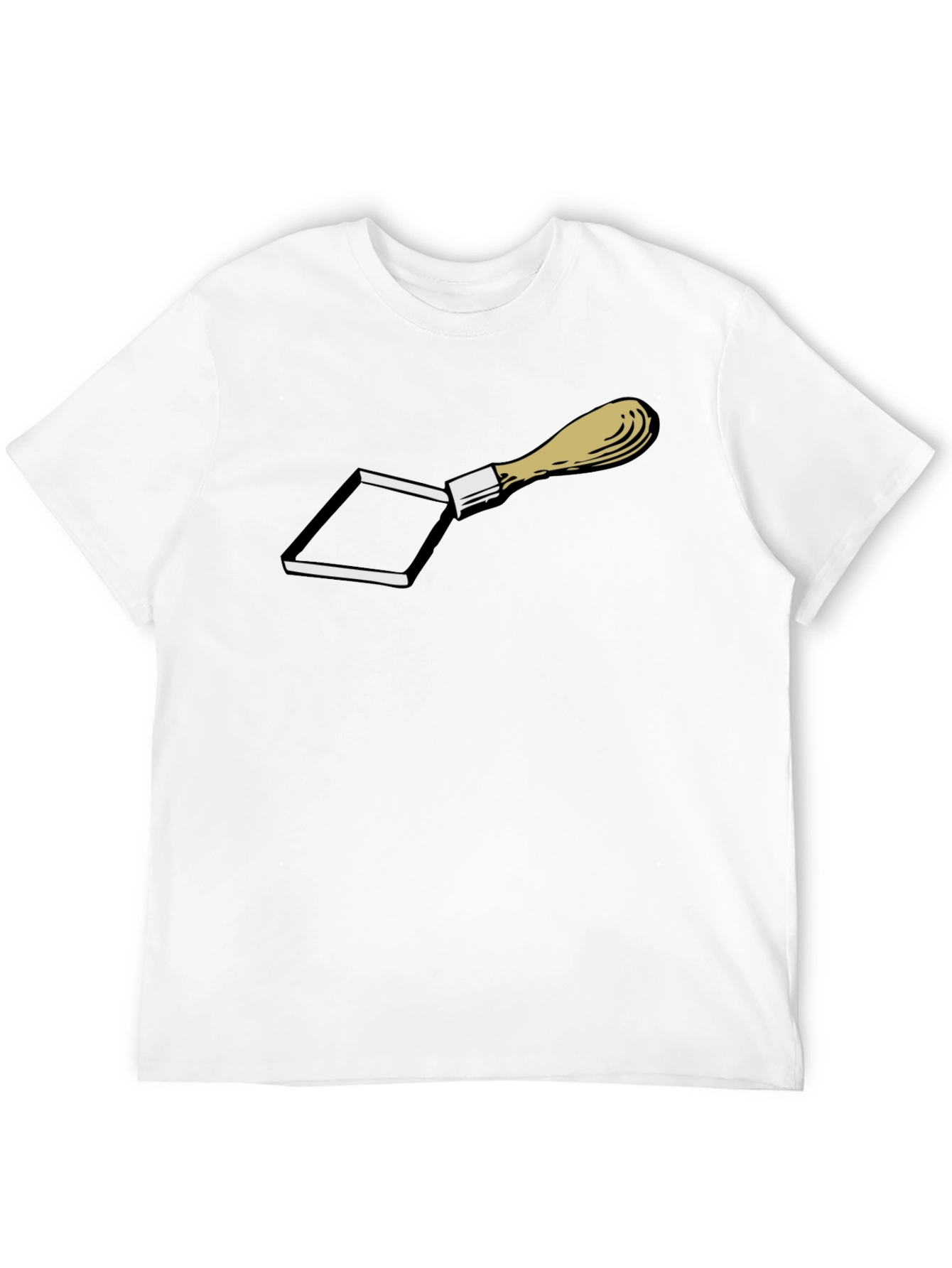 Novelty Trowel Graphic Print T-Shirt - Black