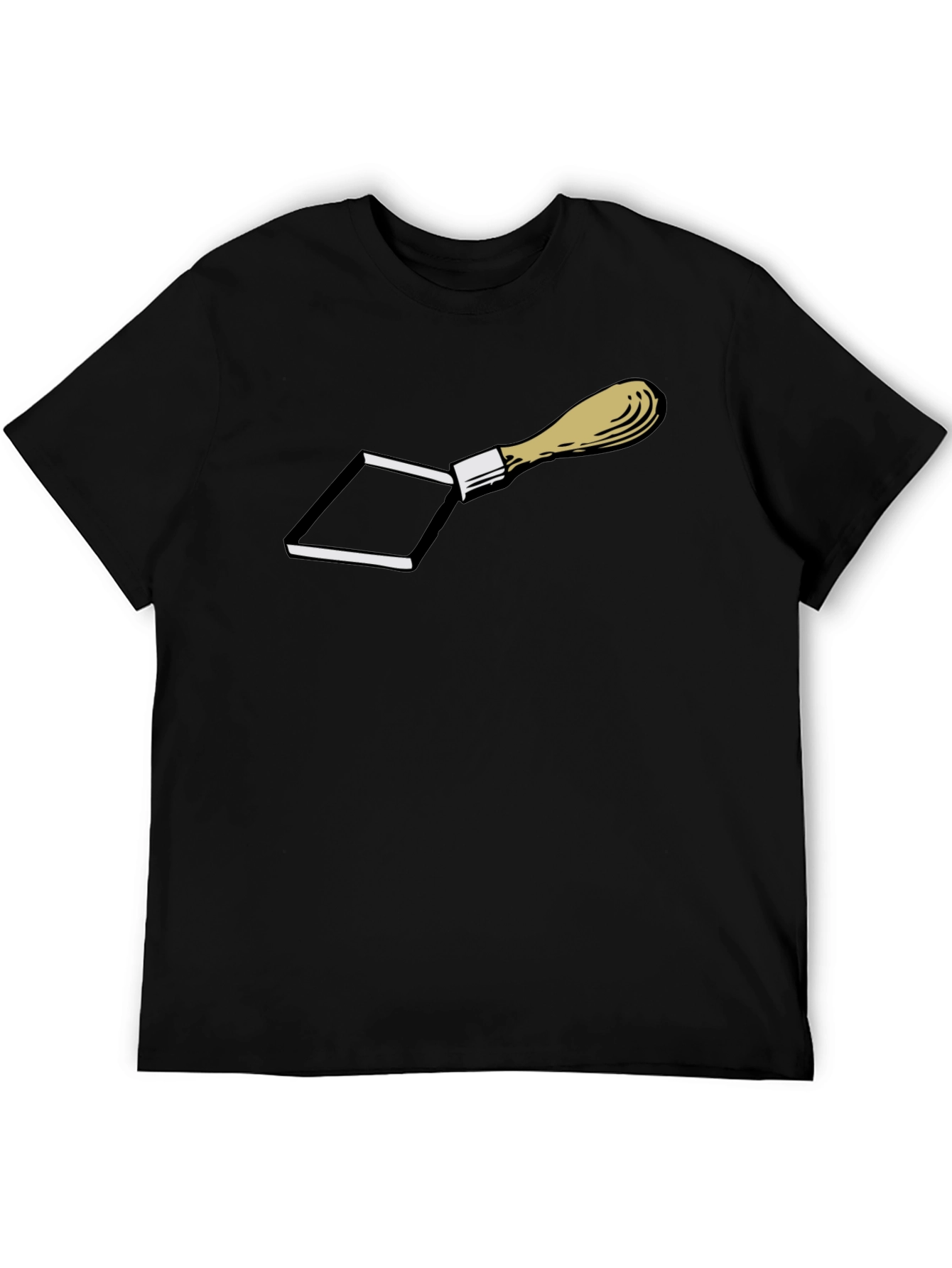 Novelty Trowel Graphic Print T-Shirt - Black