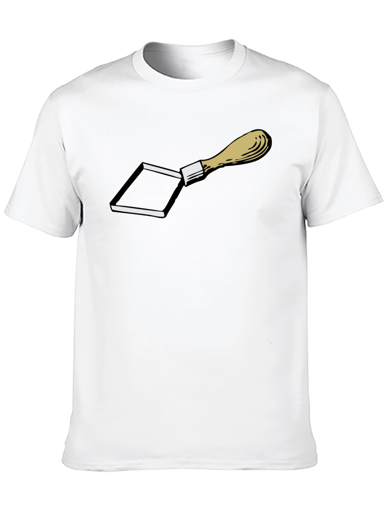 Novelty Trowel Graphic Print T-Shirt - Black