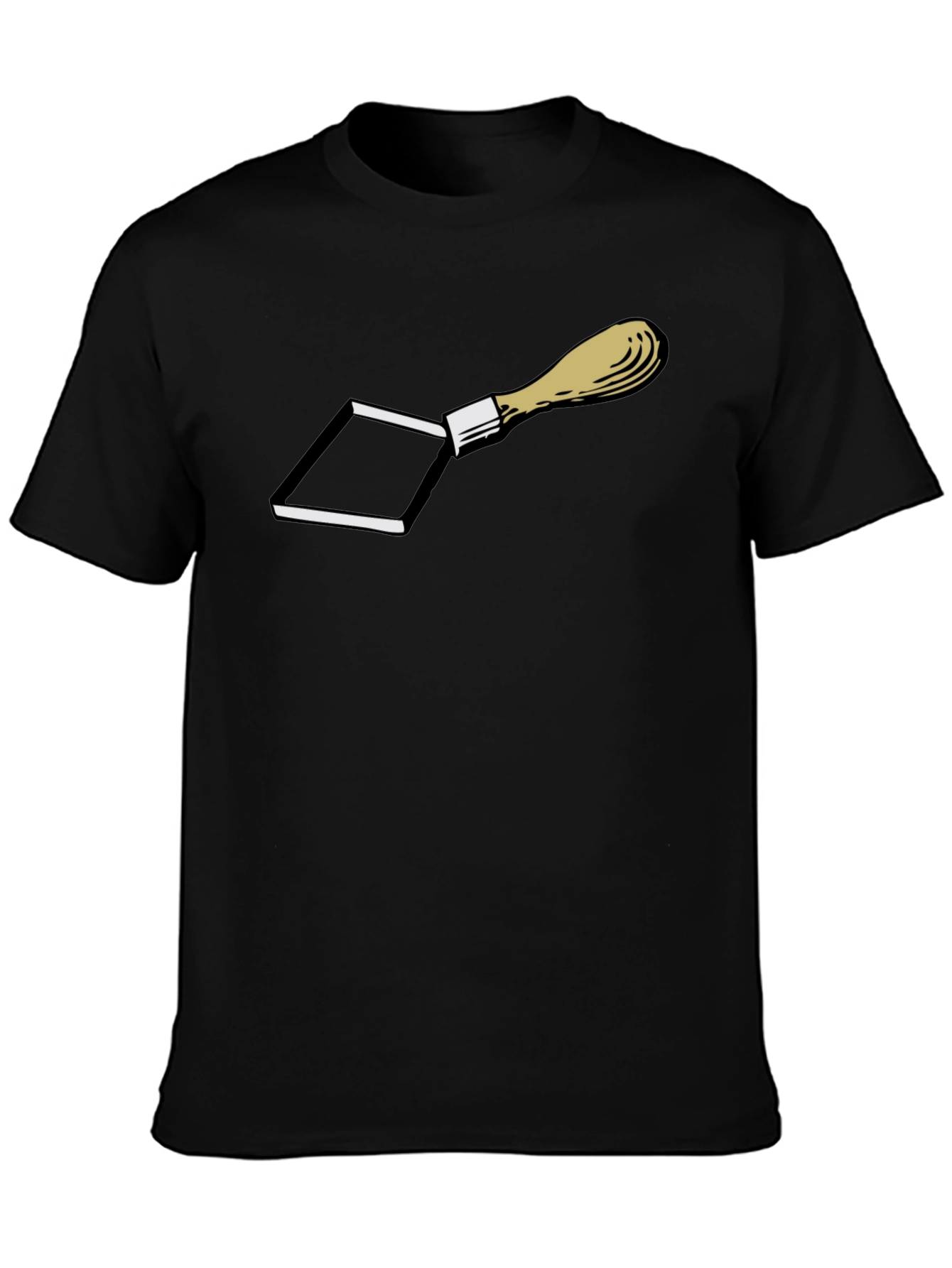 Novelty Trowel Graphic Print T-Shirt - Black