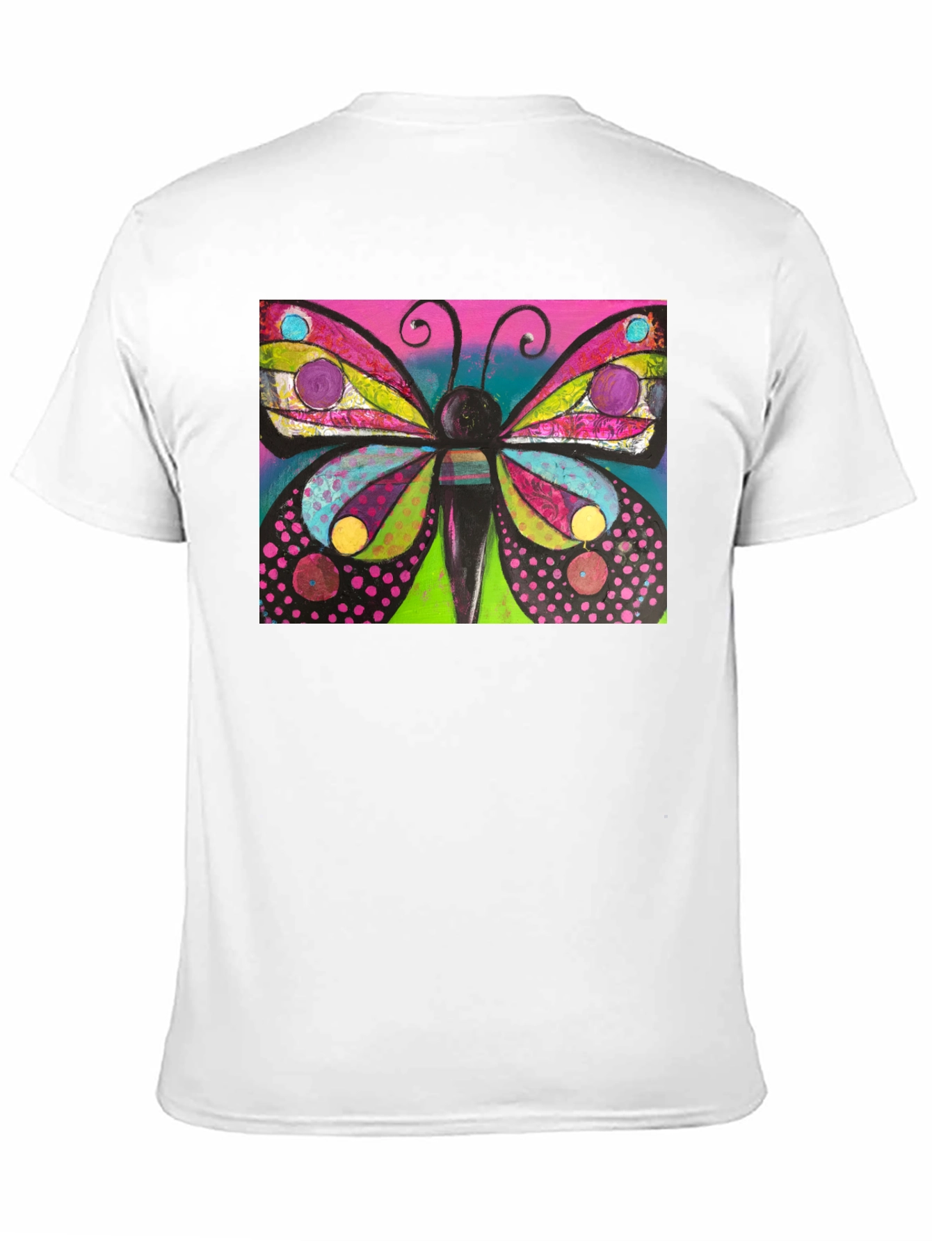 Butterfly Art Print Black T-Shirt