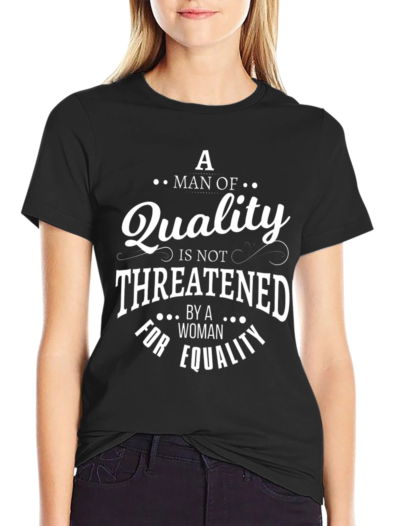 Equality Quality Mans Black T-Shirt