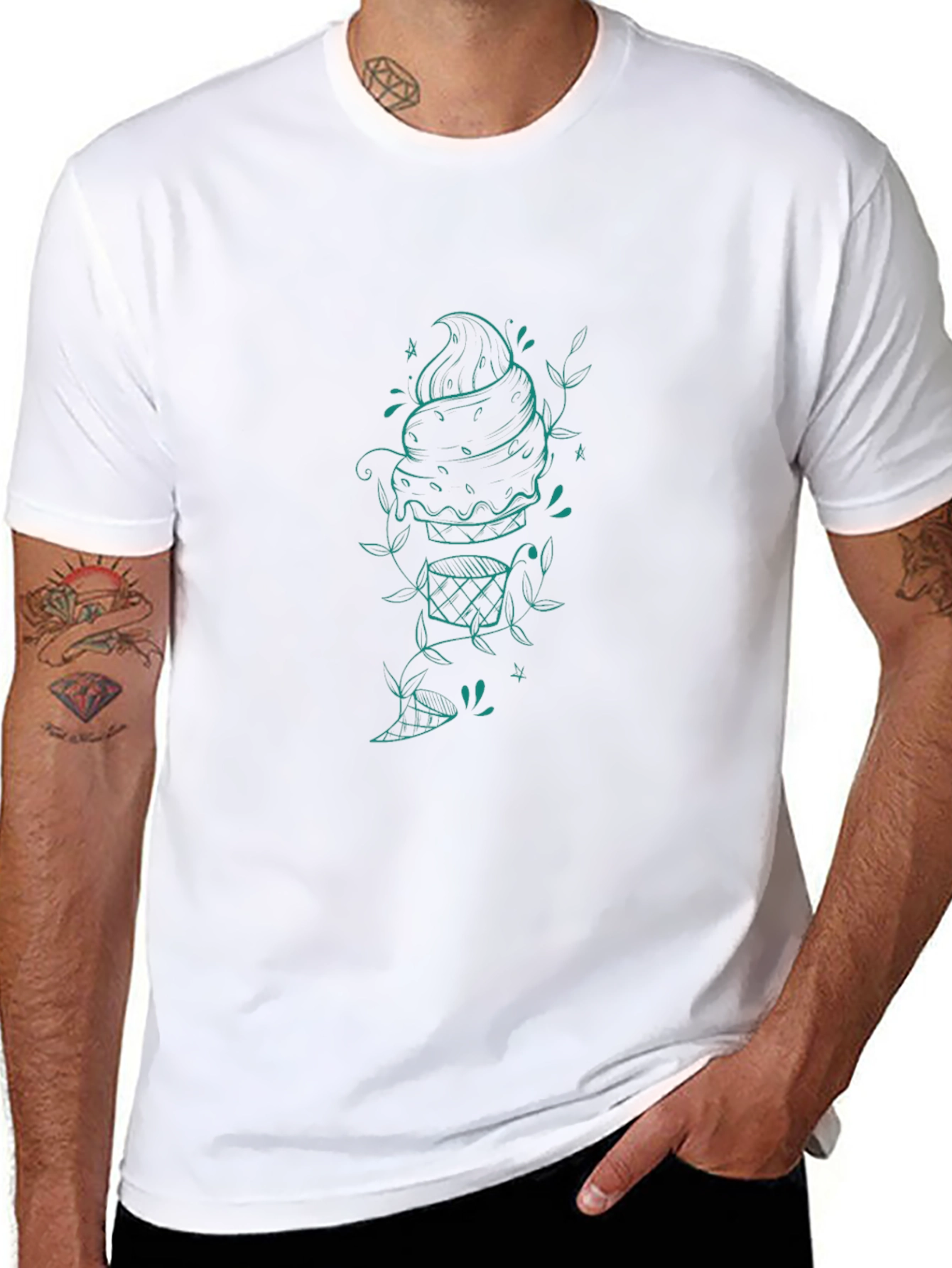 Cool Graphic Tee - Ice Cream Cone Design