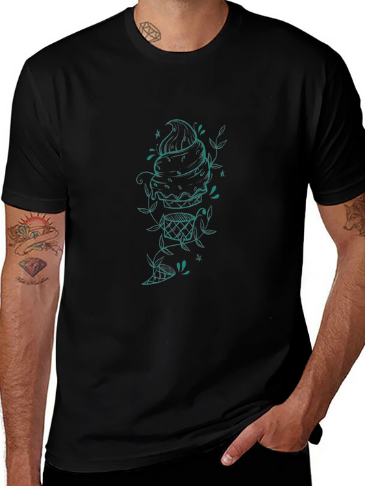 Cool Graphic Tee - Ice Cream Cone Design