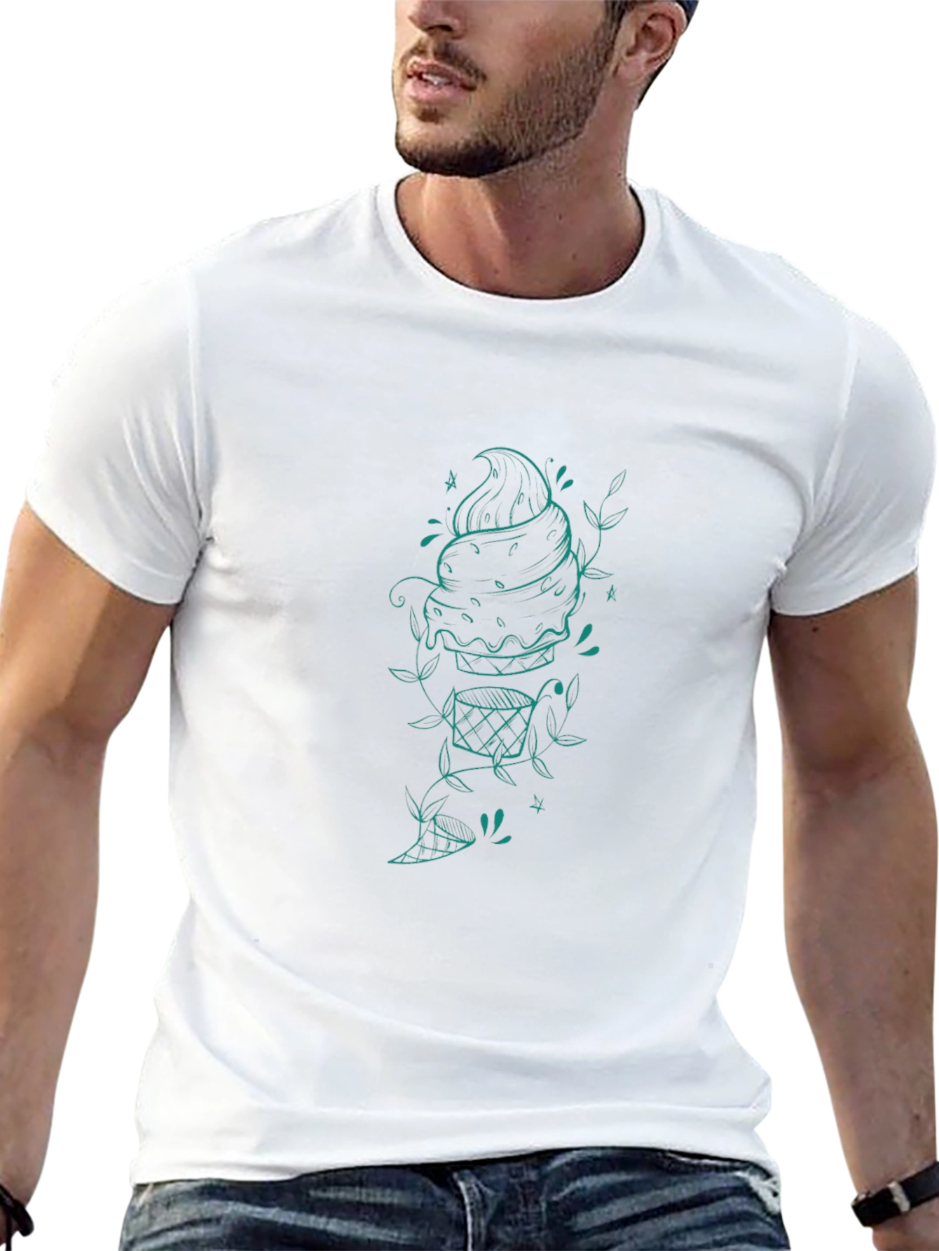 Cool Graphic Tee - Ice Cream Cone Design