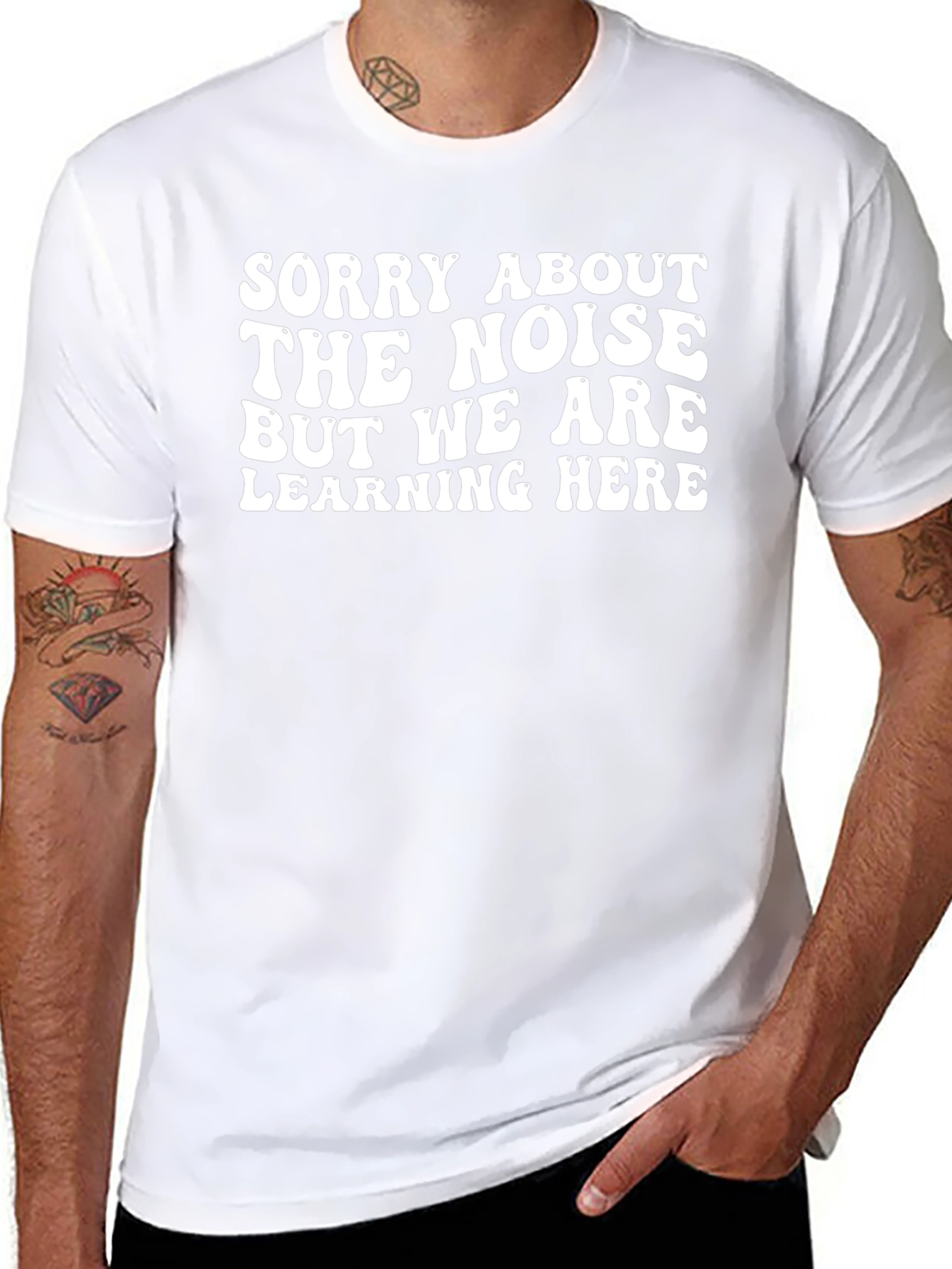 Sorry About The Noise Black Graphic T-Shirt