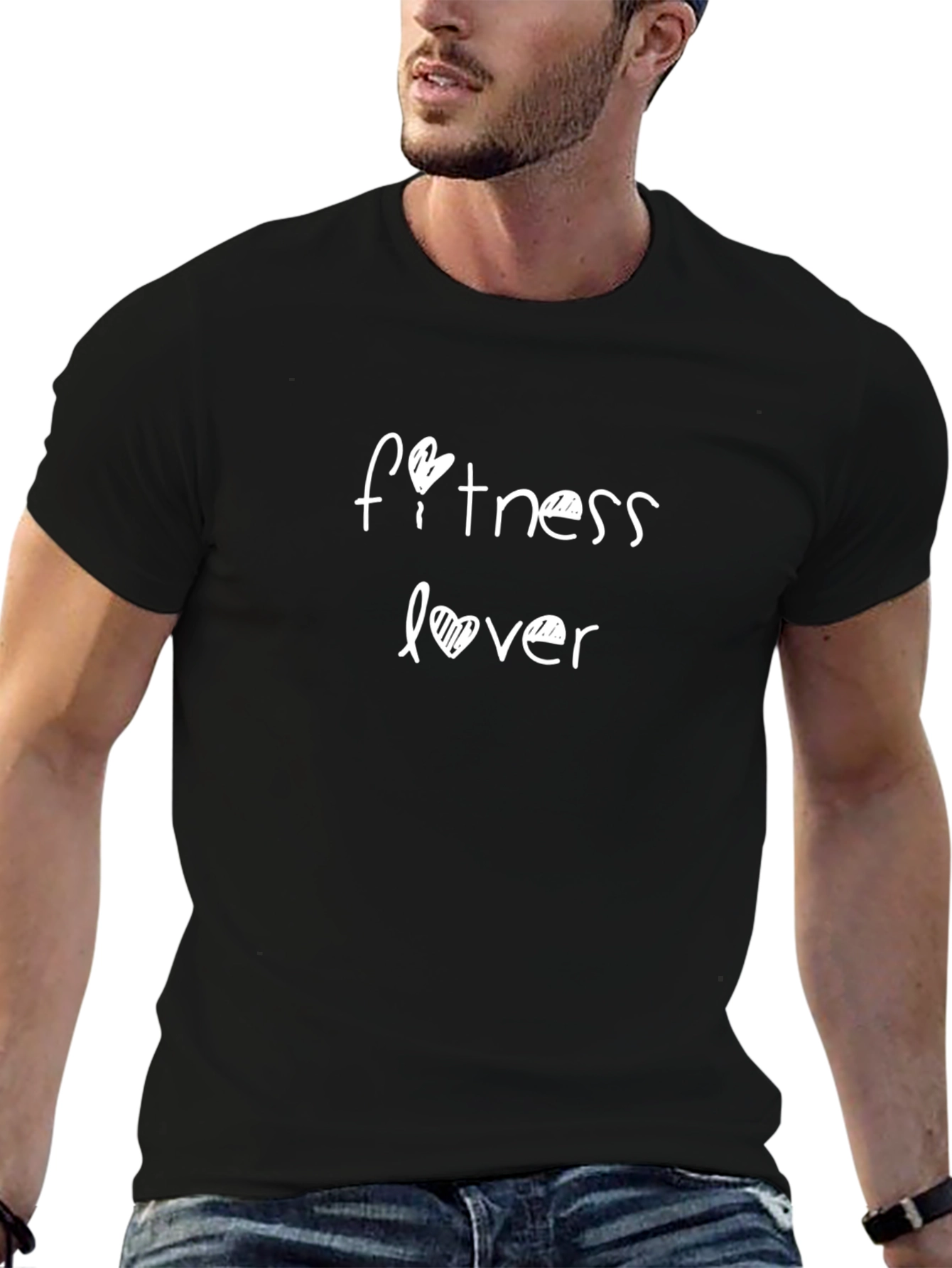 Fitness Lover Graphic Tee - Black