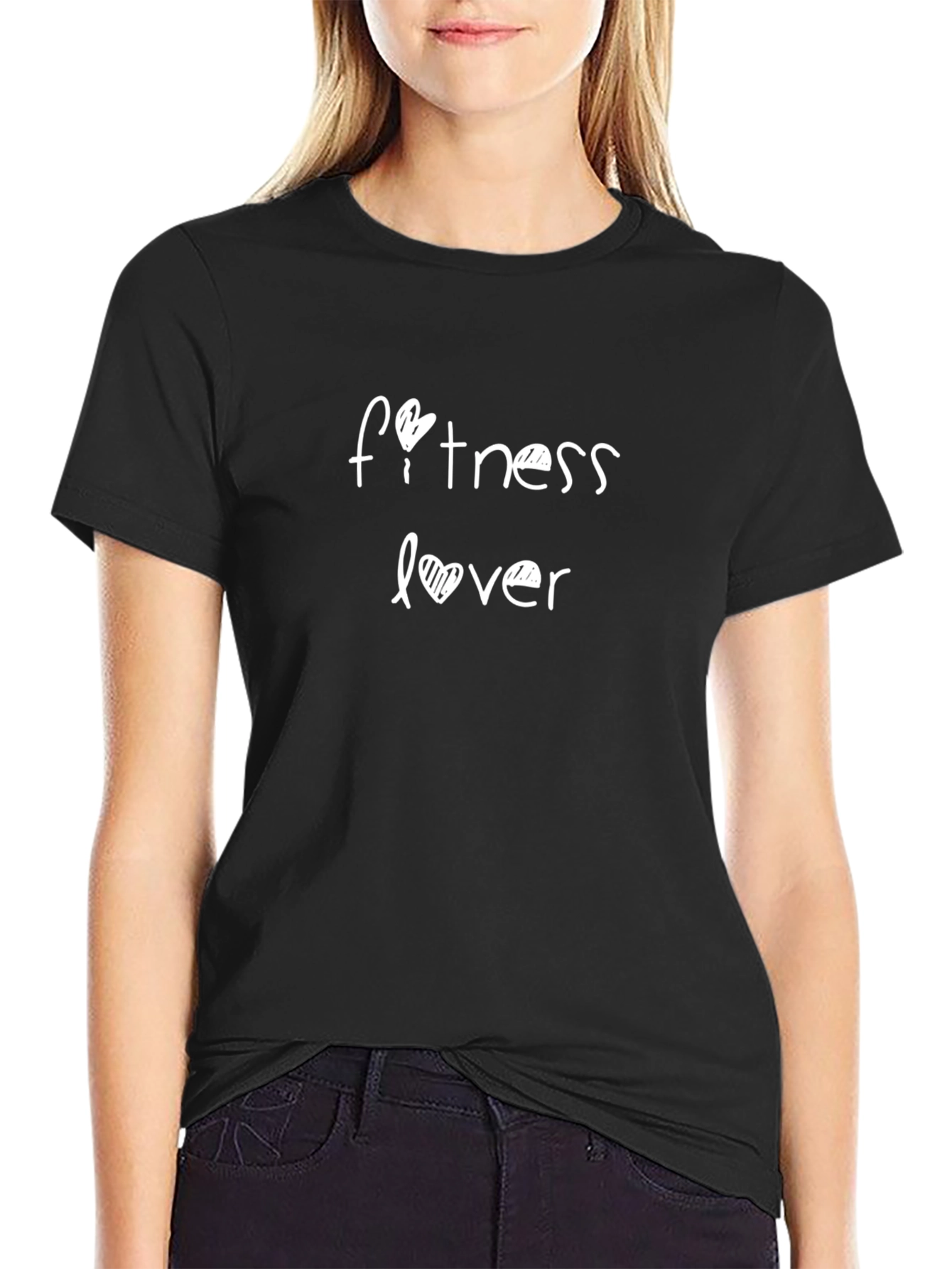 Fitness Lover Graphic Tee - Black