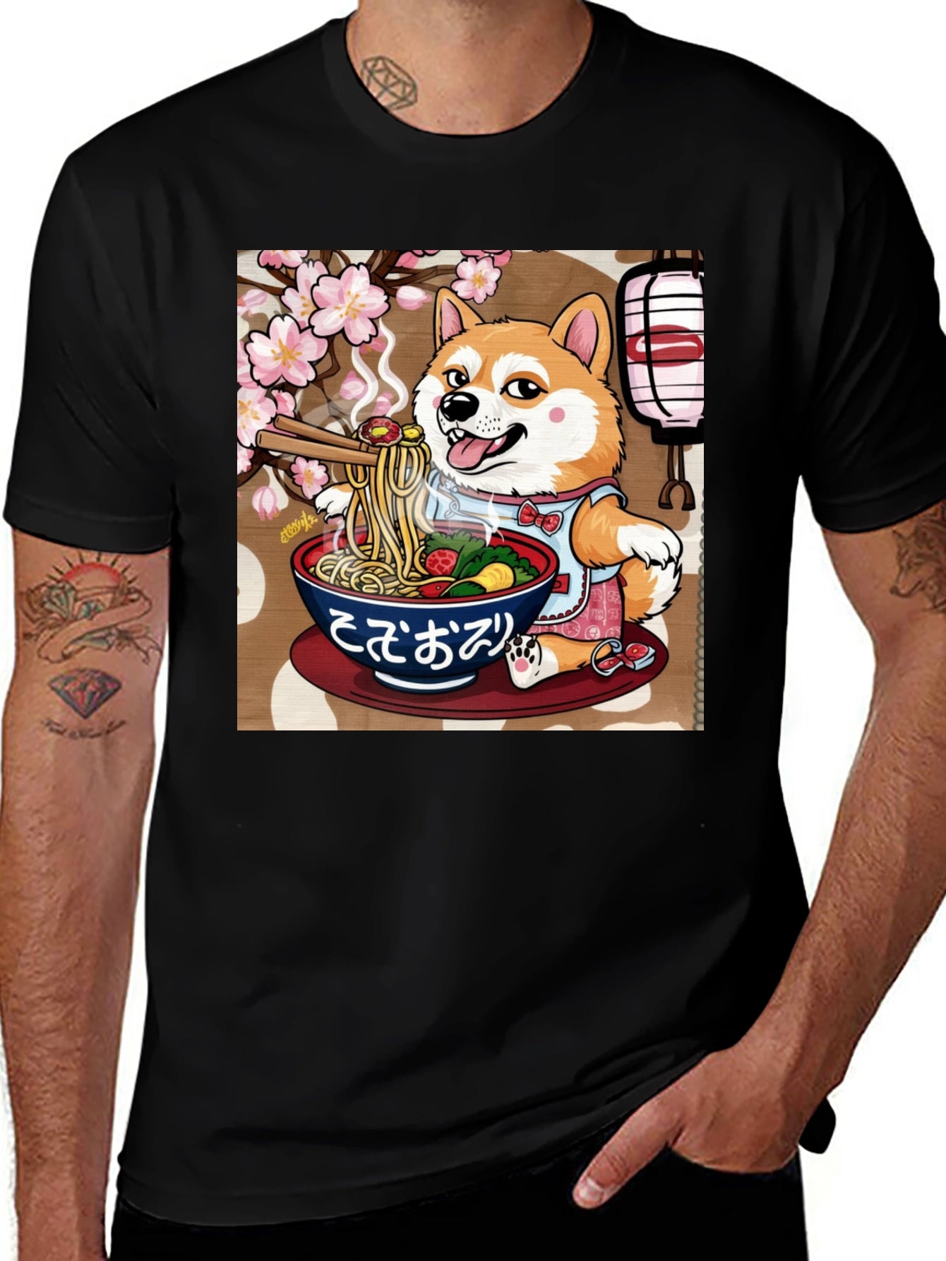 Dog Ramen T-Shirt - Japanese Anime