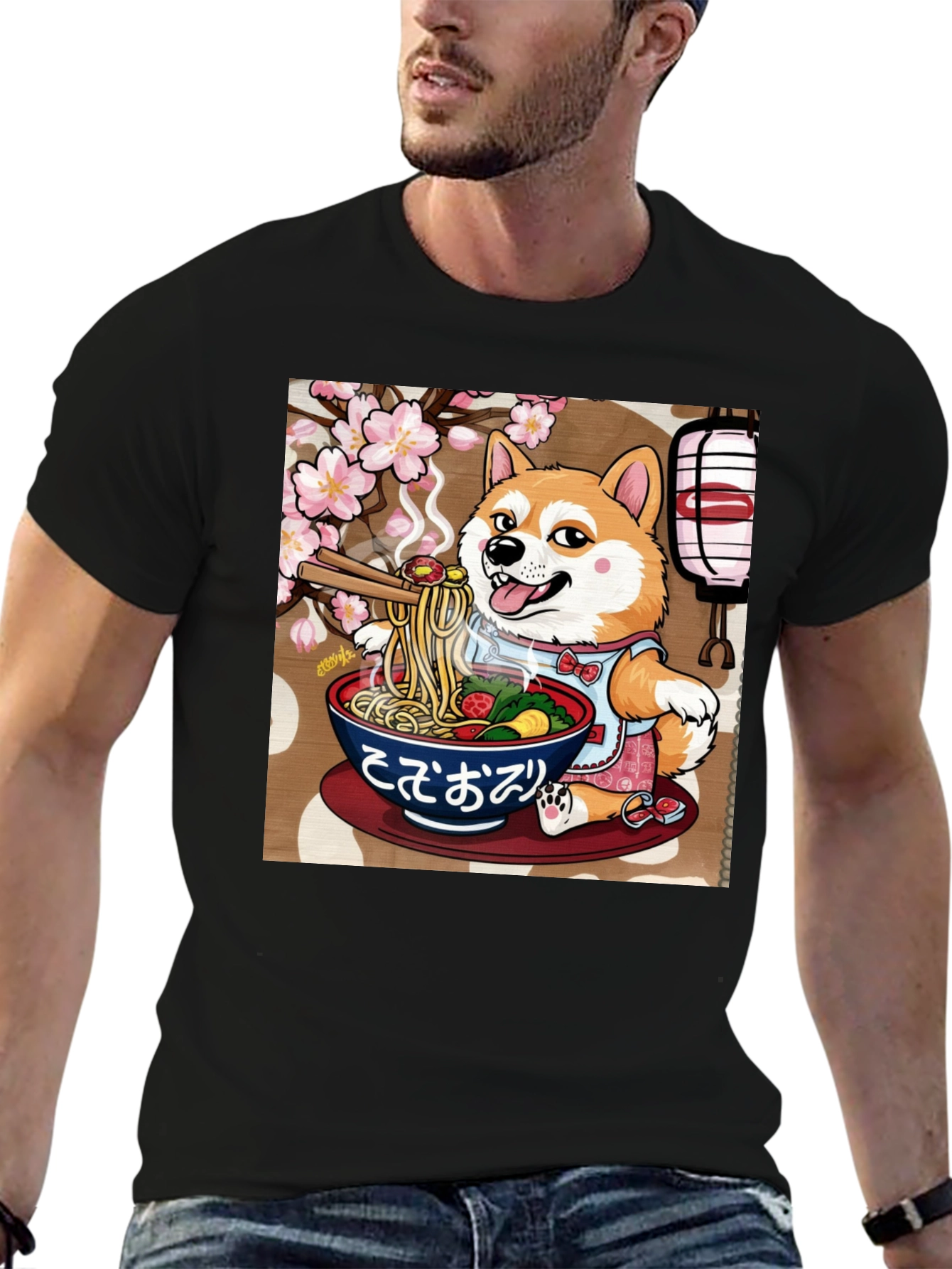 Dog Ramen T-Shirt - Japanese Anime