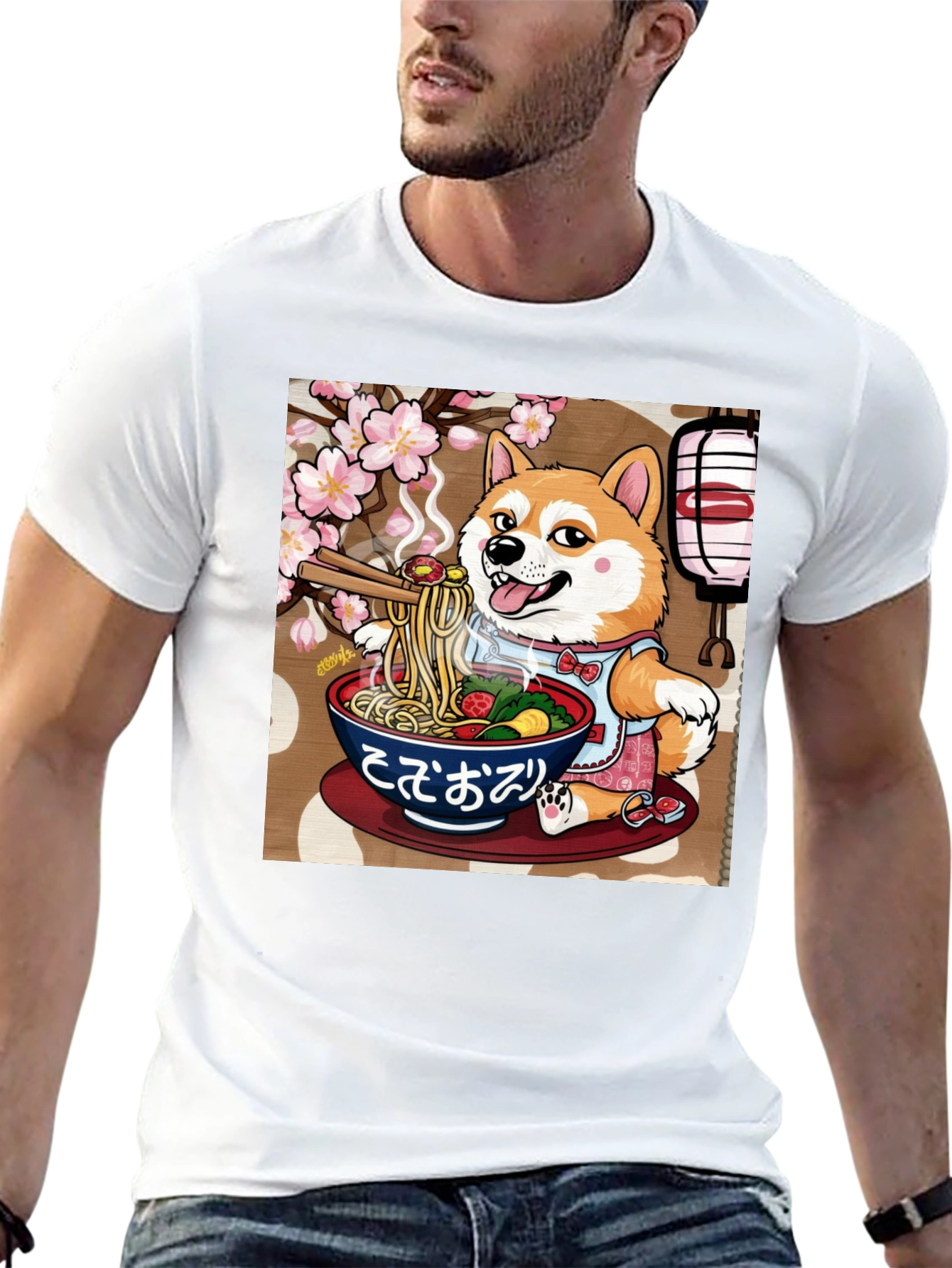 Dog Ramen T-Shirt - Japanese Anime