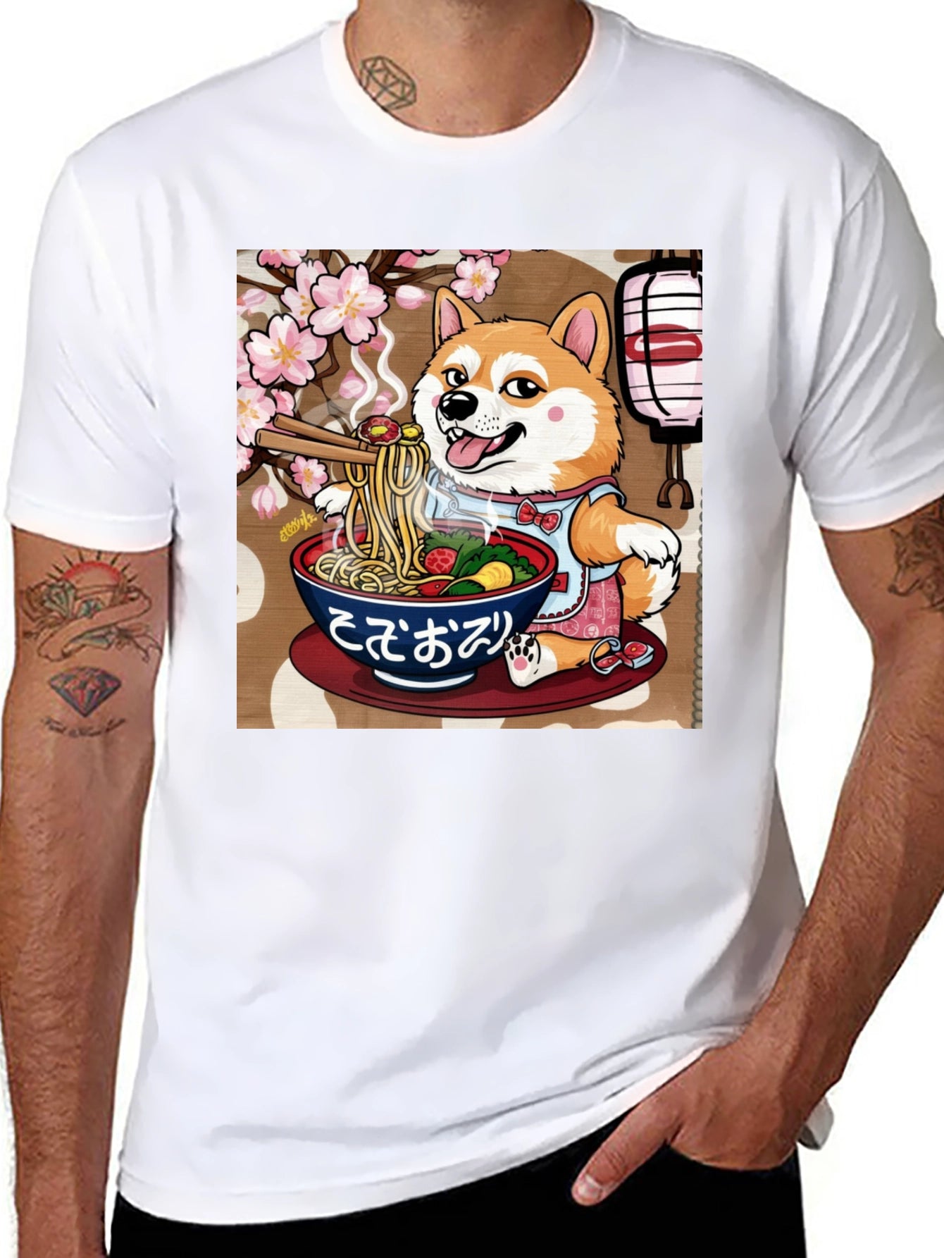 Dog Ramen T-Shirt - Japanese Anime