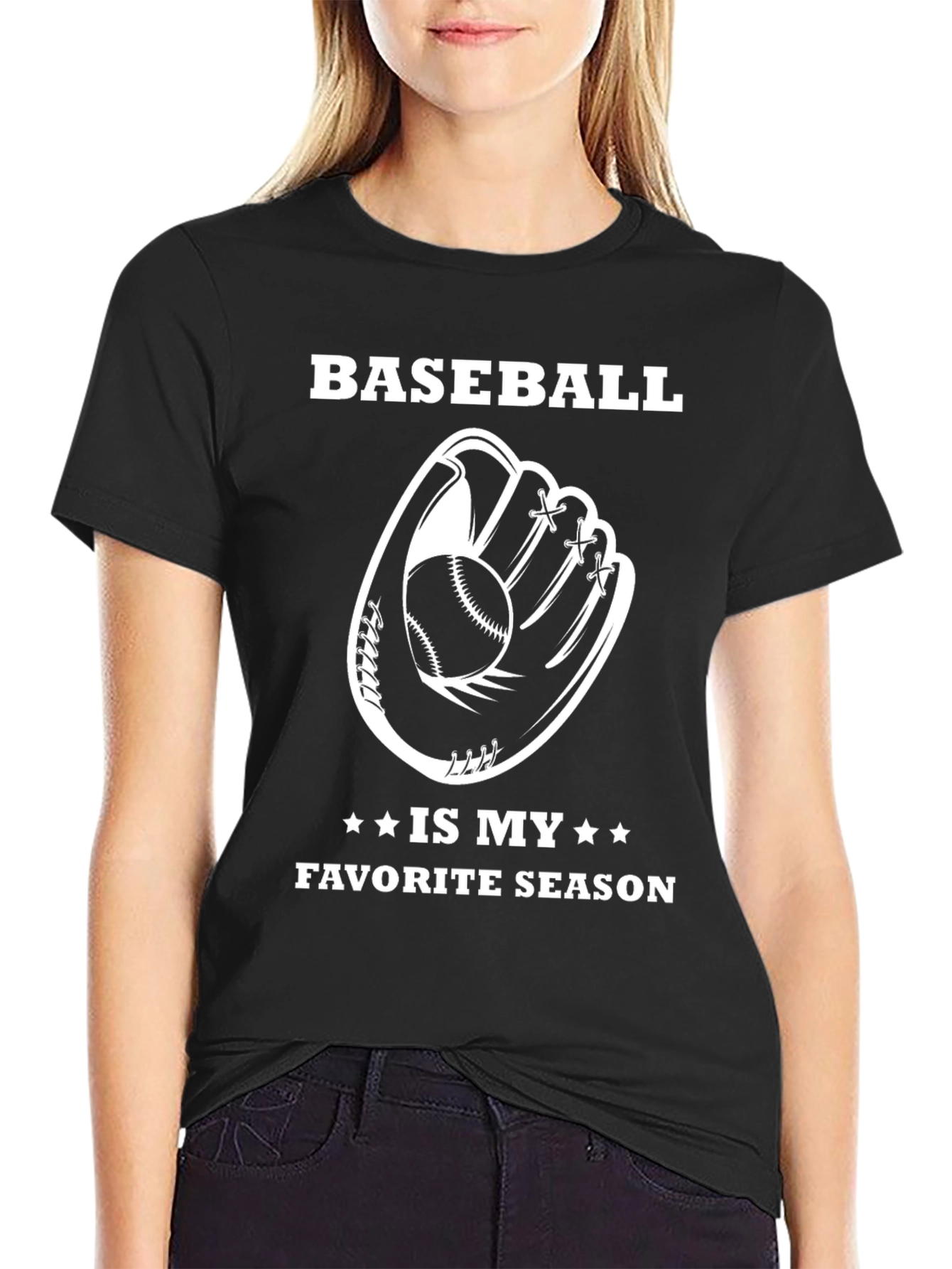 Baseball Is My Favorite Season Black T-Shirt