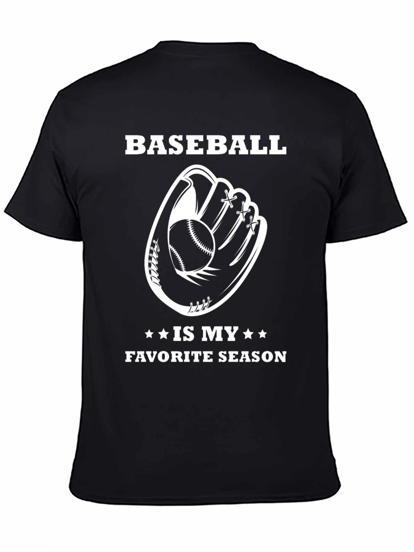 Baseball Is My Favorite Season Black T-Shirt