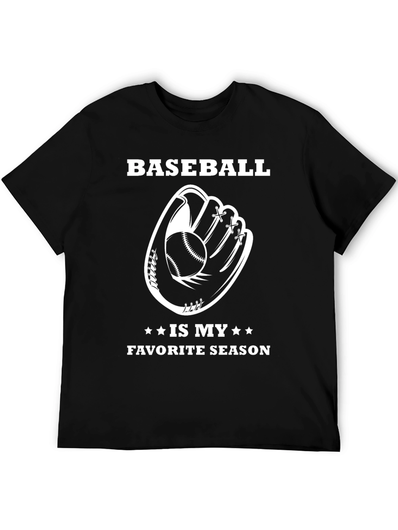 Baseball Is My Favorite Season Black T-Shirt