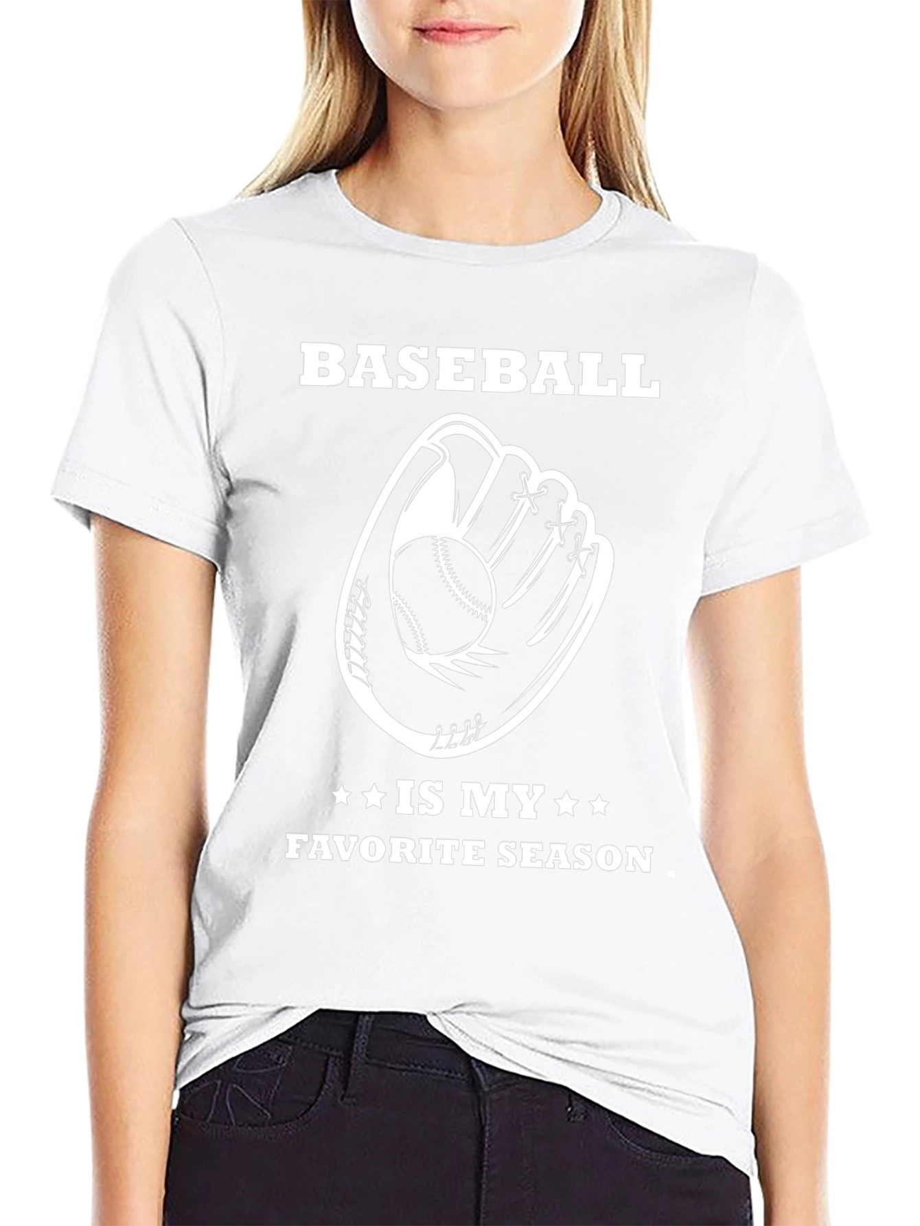 Baseball Is My Favorite Season Black T-Shirt