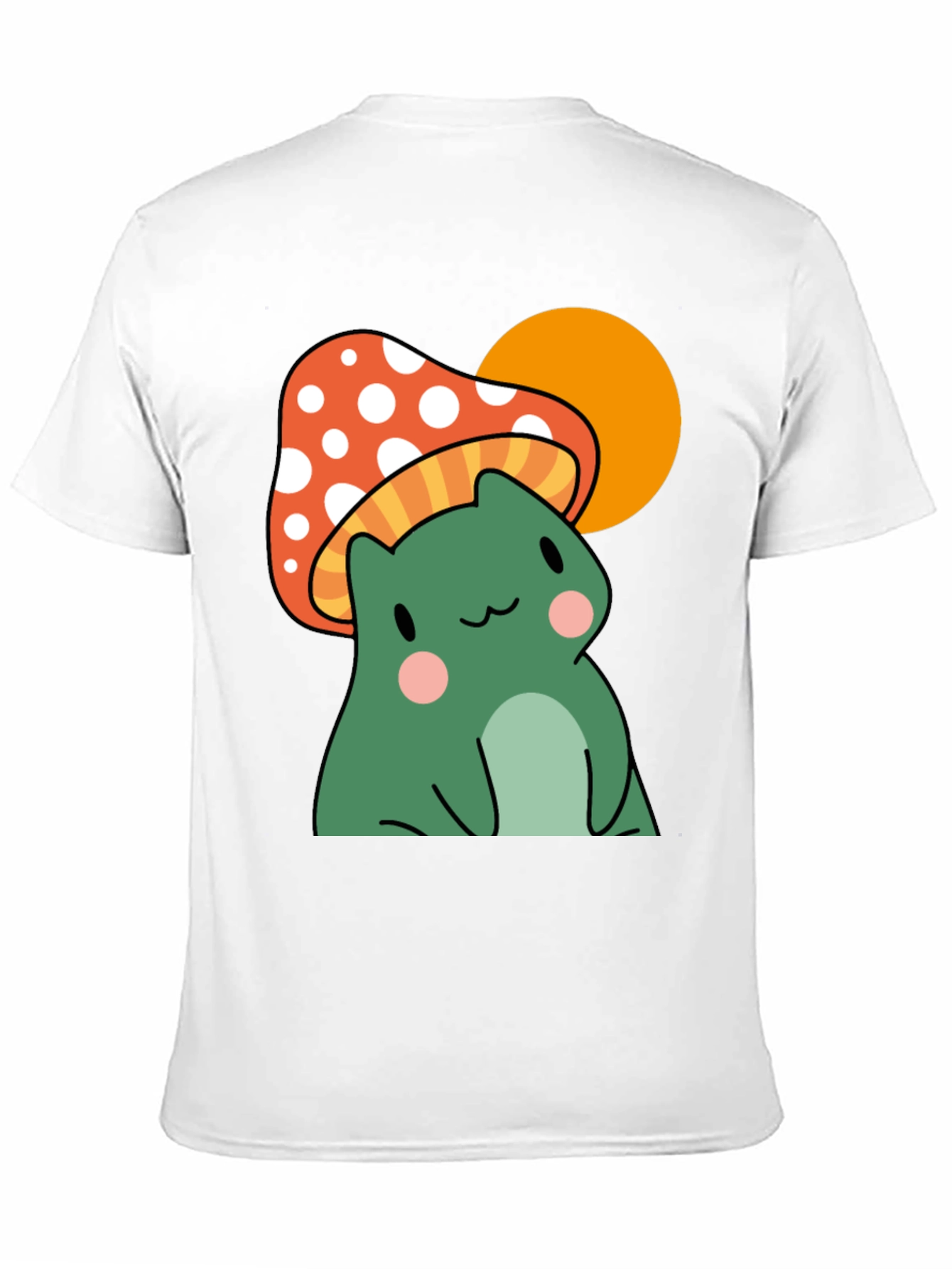 Frog Mushroom Graphic T-Shirt - Black Cotton Tee