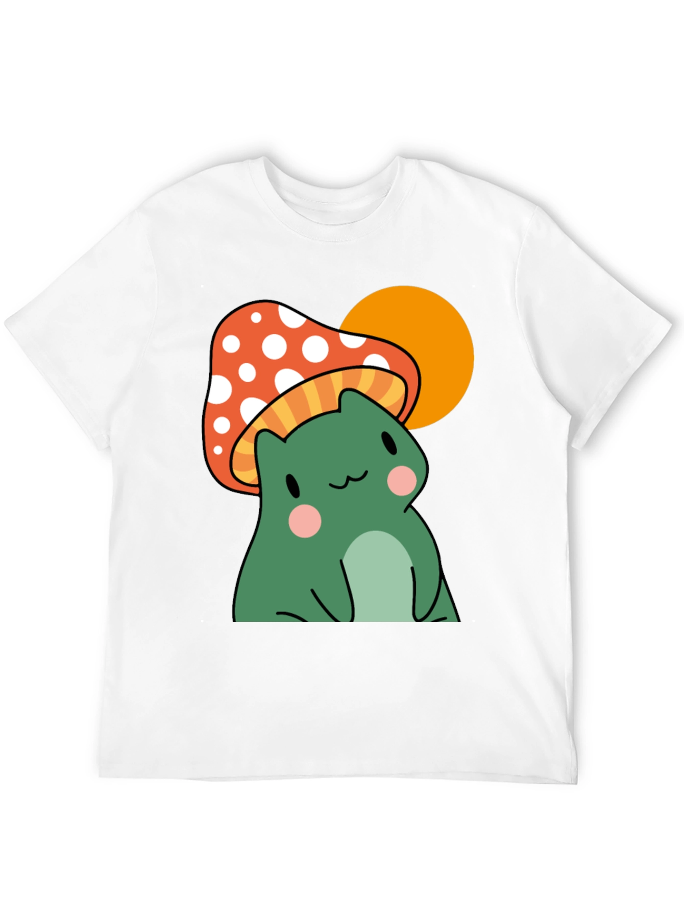 Frog Mushroom Graphic T-Shirt - Black Cotton Tee