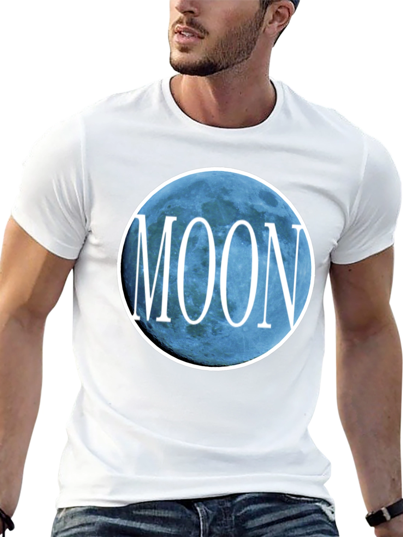 Moon Graphic T-Shirt - Black Cotton Tee