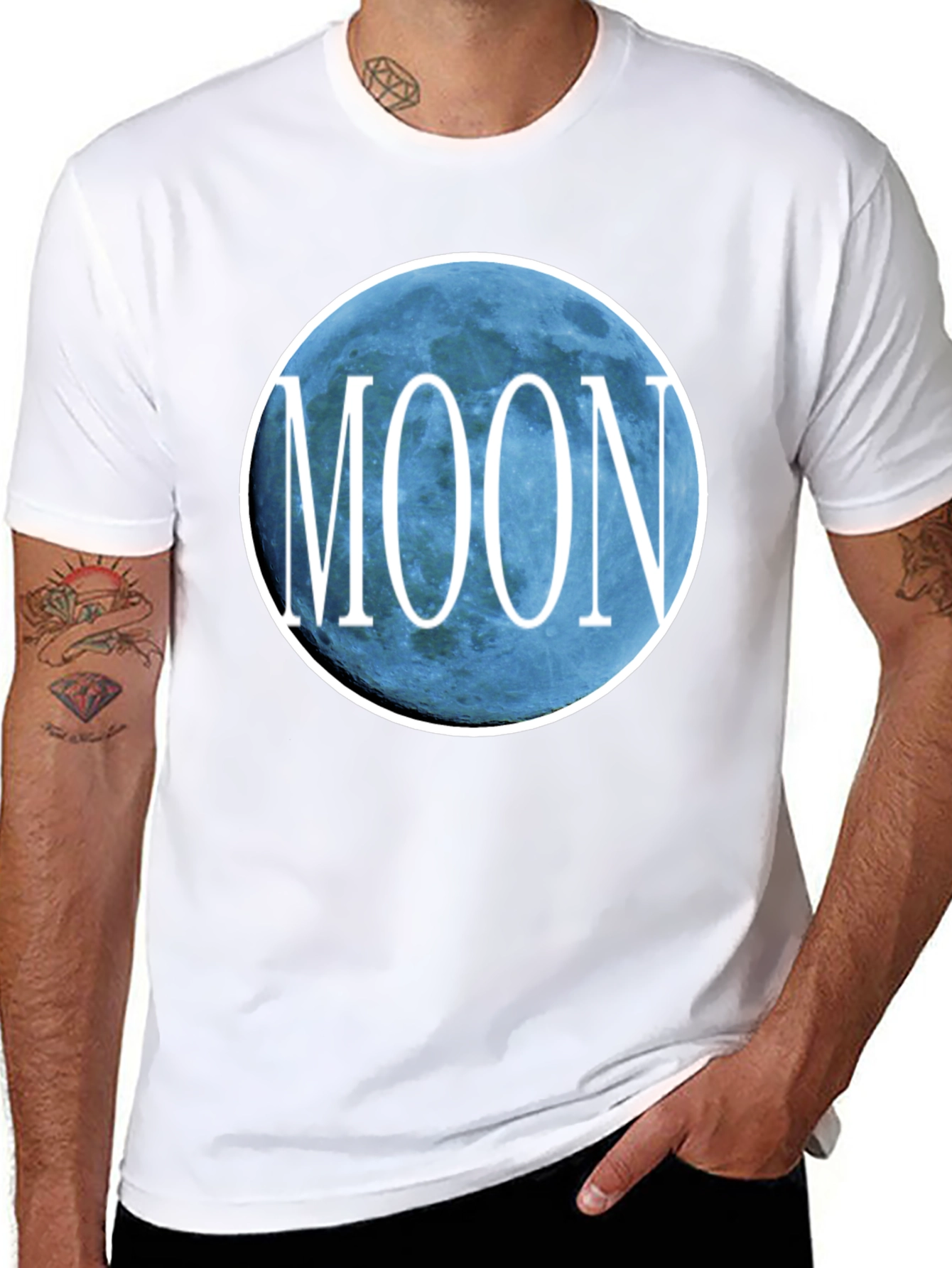 Moon Graphic T-Shirt - Black Cotton Tee