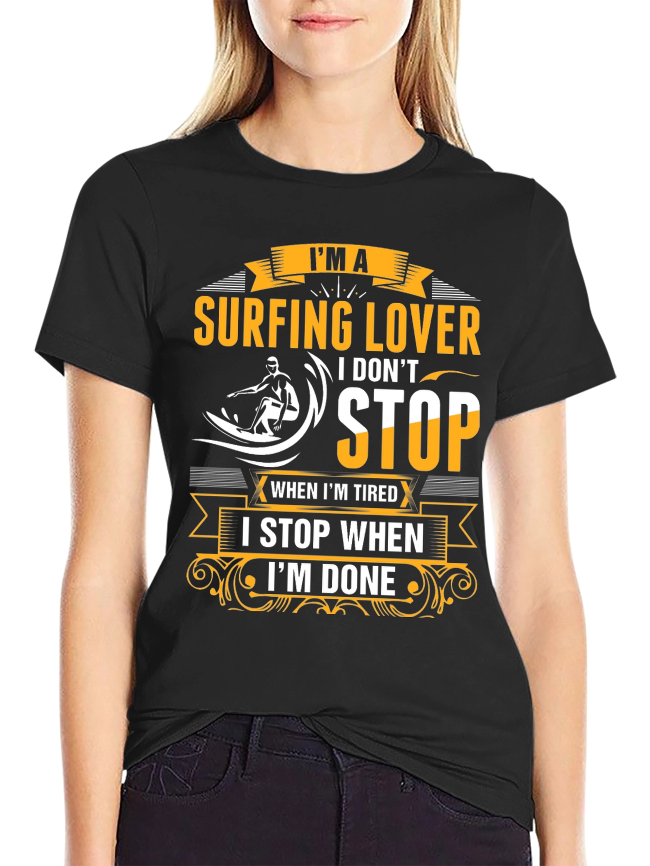 Surfing Lover Graphic Tee - Never Stop Surfing!