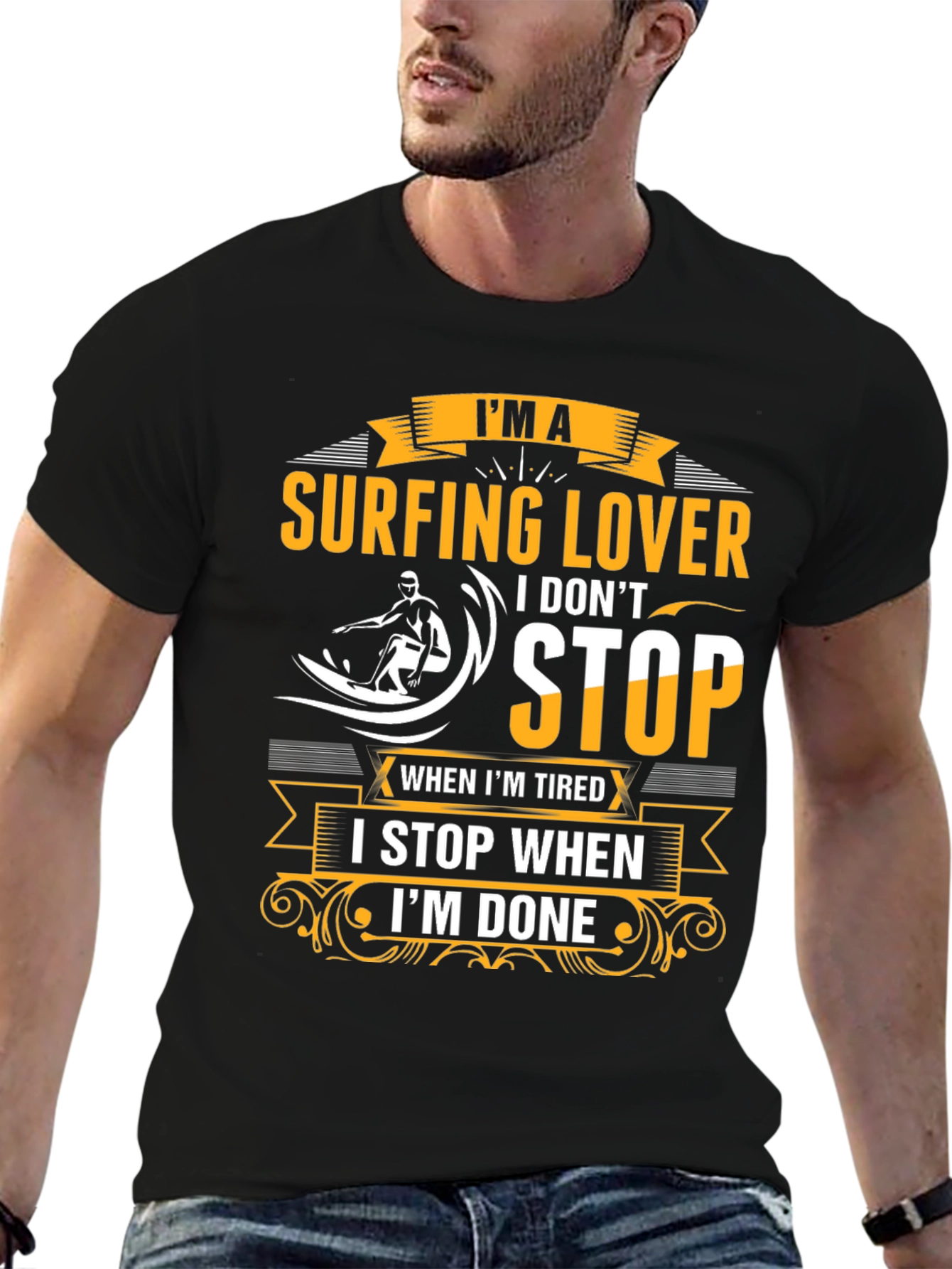 Surfing Lover Graphic Tee - Never Stop Surfing!