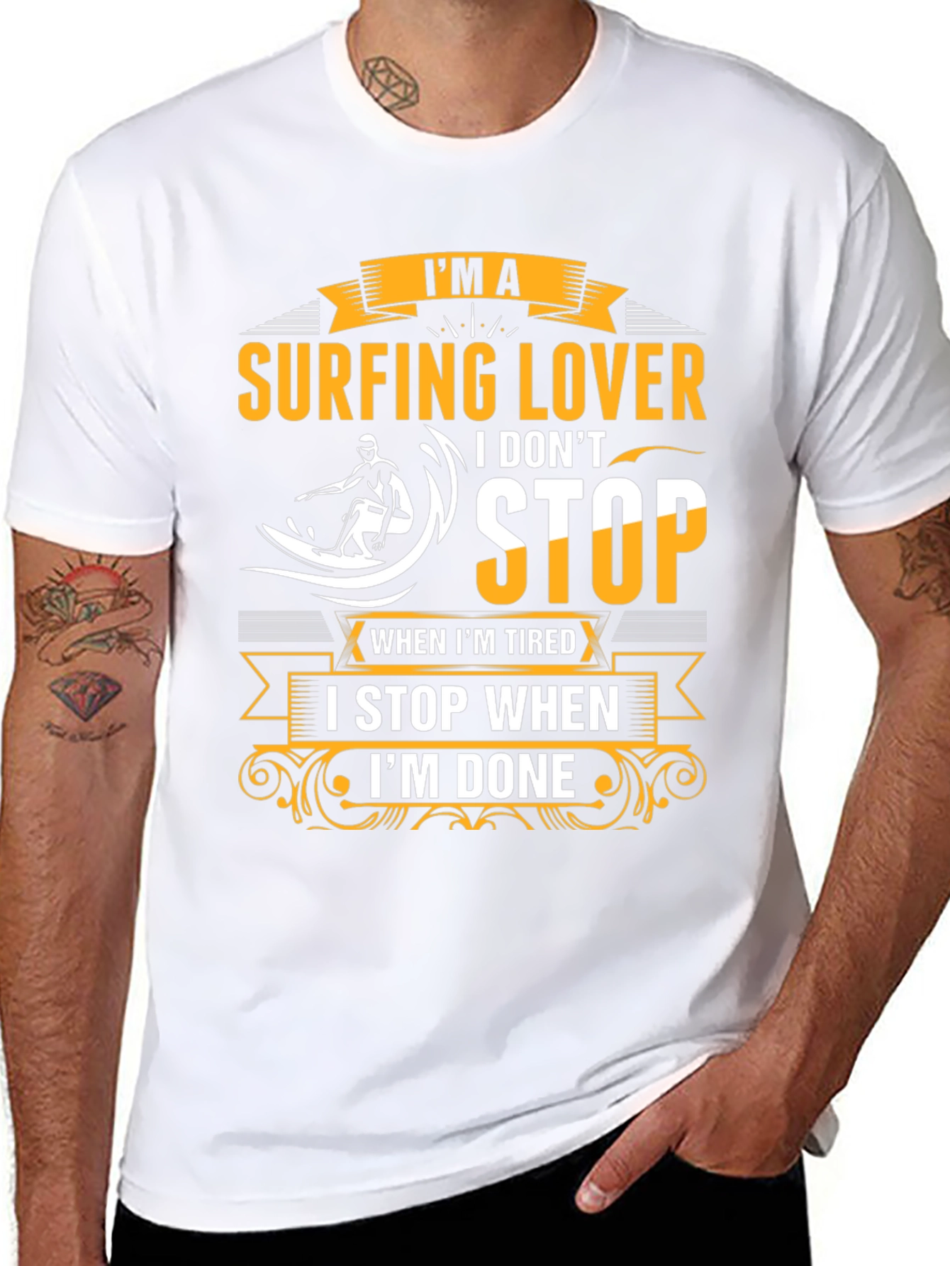 Surfing Lover Graphic Tee - Never Stop Surfing!