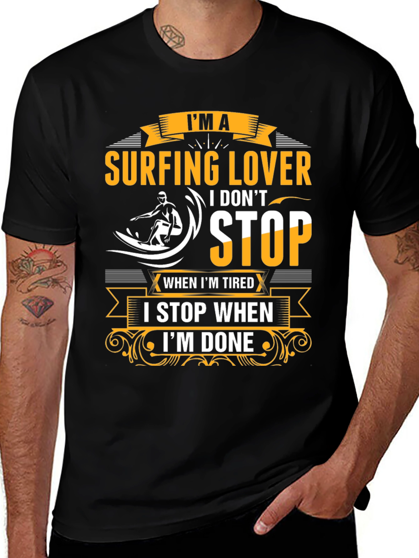 Surfing Lover Graphic Tee - Never Stop Surfing!