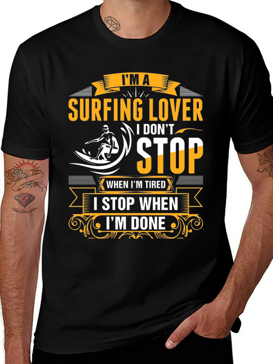 Surfing Lover Graphic Tee - Never Stop Surfing!
