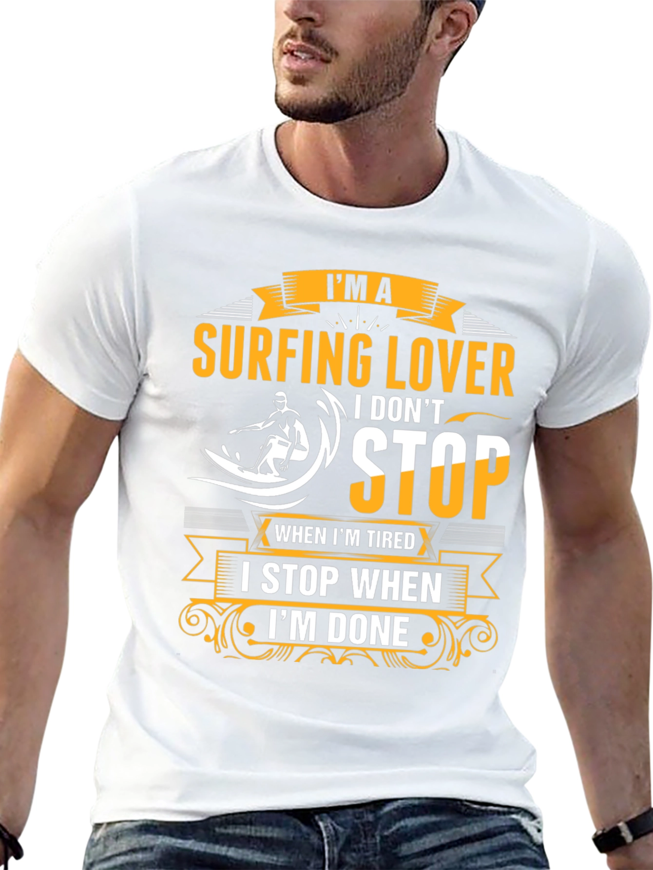 Surfing Lover Graphic Tee - Never Stop Surfing!