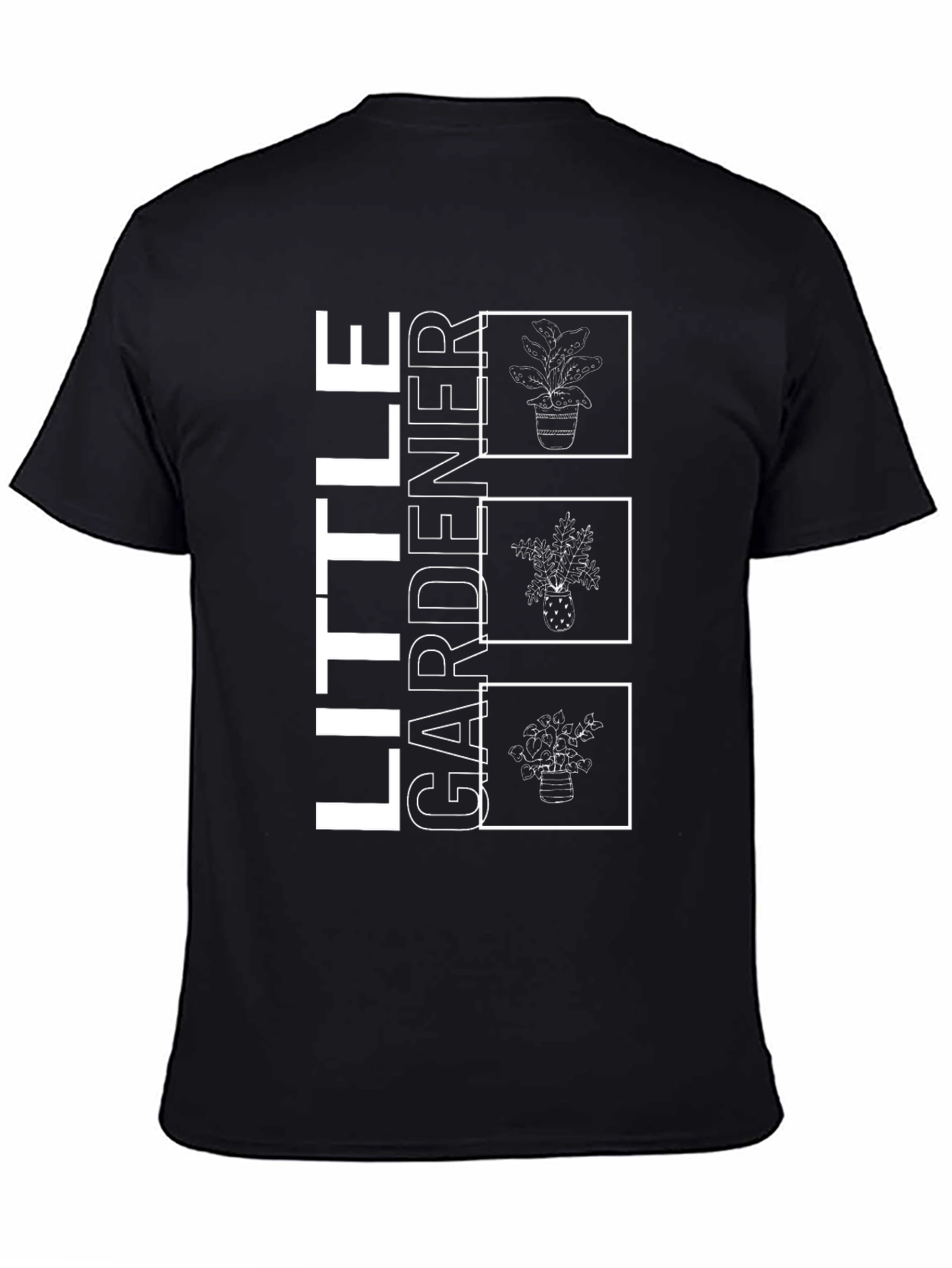 Little Gardener Graphic Print Tee - Black Casual T-Shirt