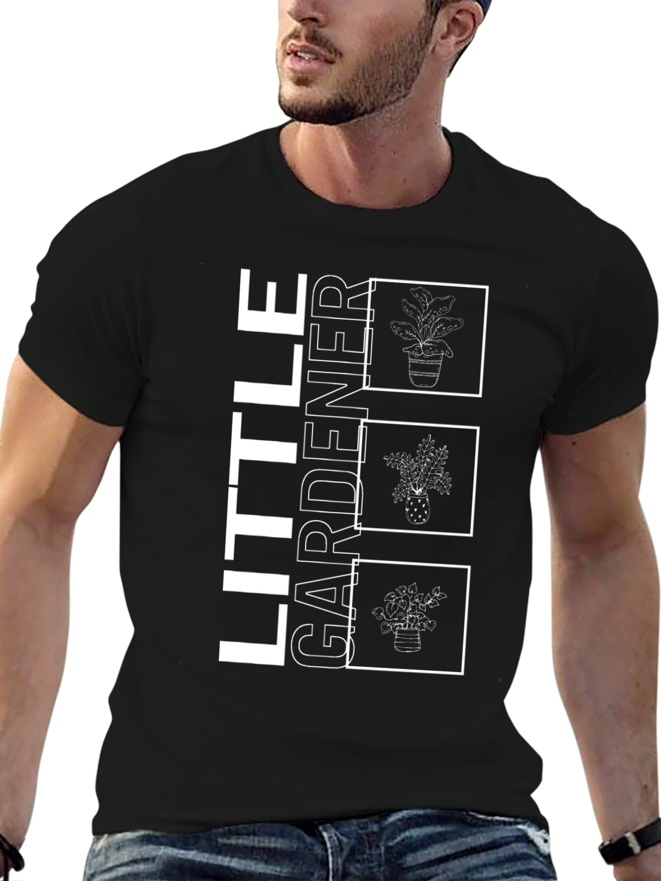 Little Gardener Graphic Print Tee - Black Casual T-Shirt