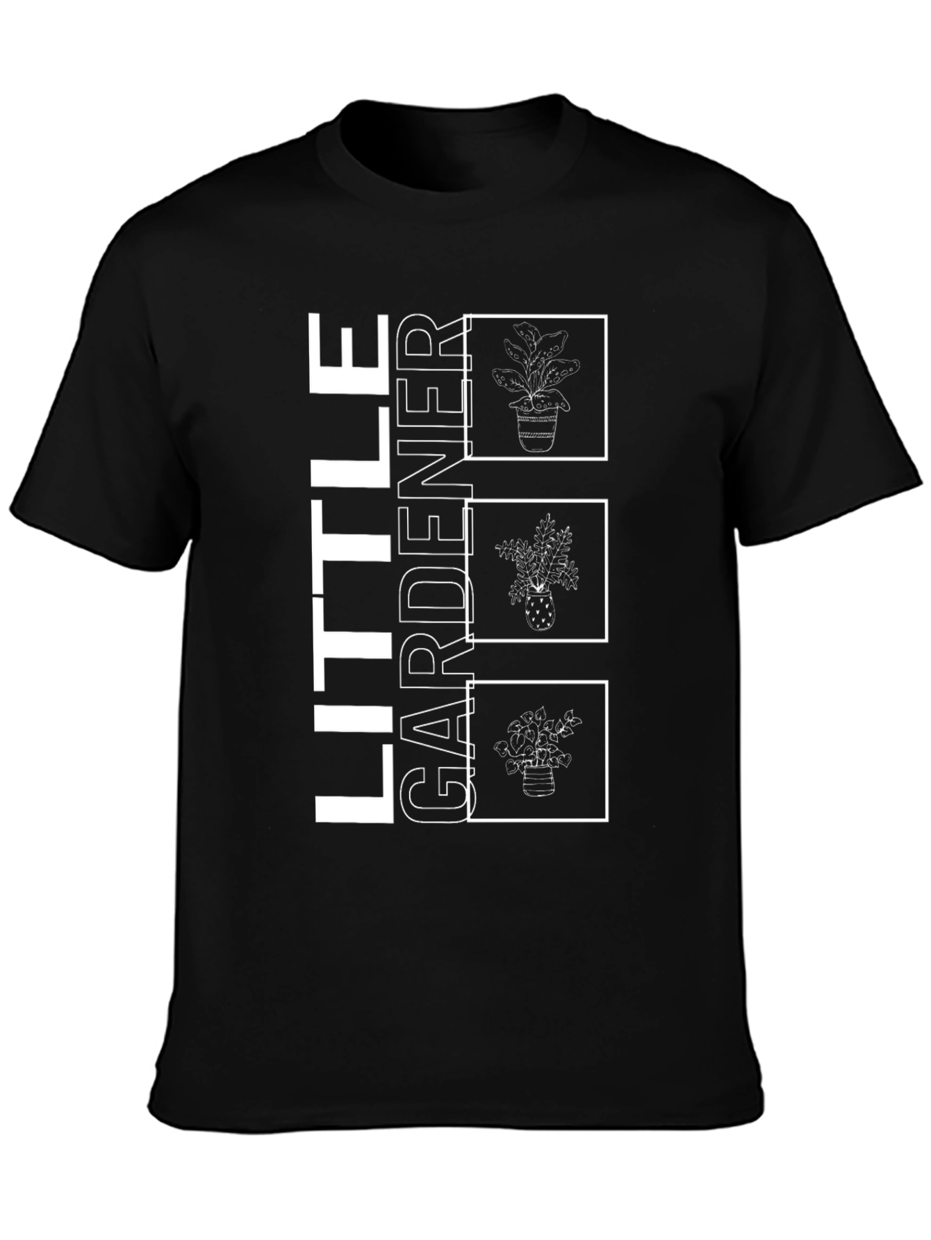Little Gardener Graphic Print Tee - Black Casual T-Shirt