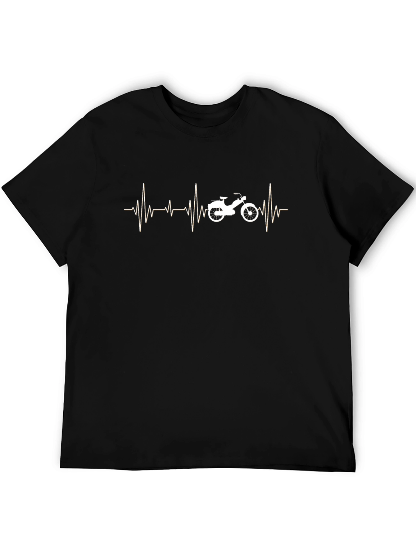 Motorcycle Heartbeat T-Shirt - Black