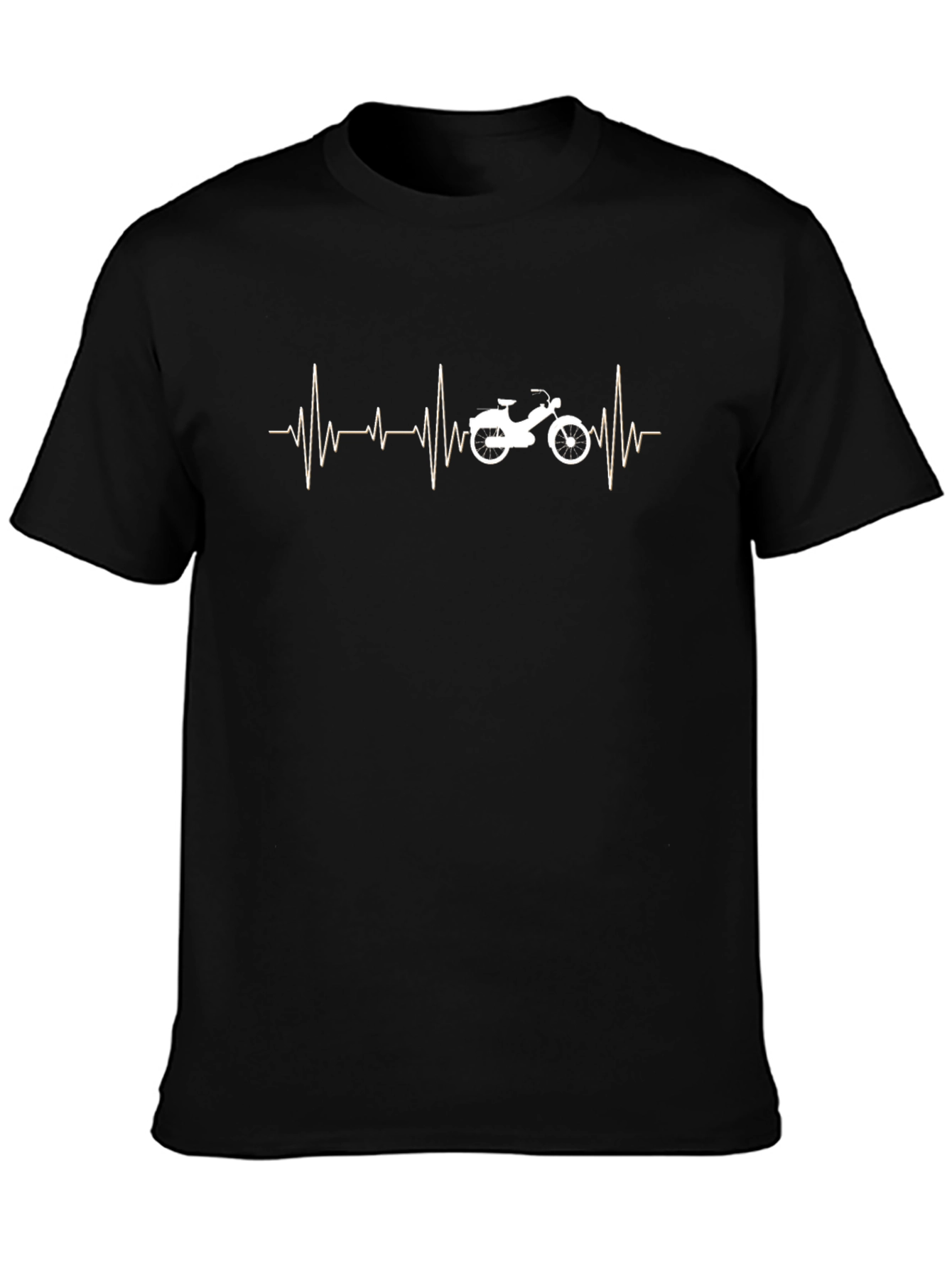 Motorcycle Heartbeat T-Shirt - Black