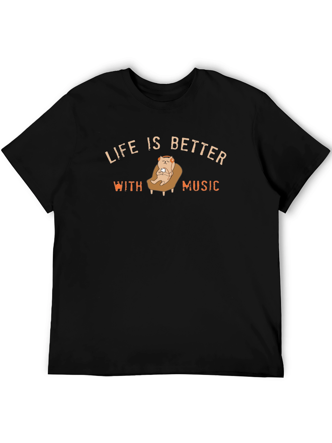 Life is Better with Music Black T-Shirt