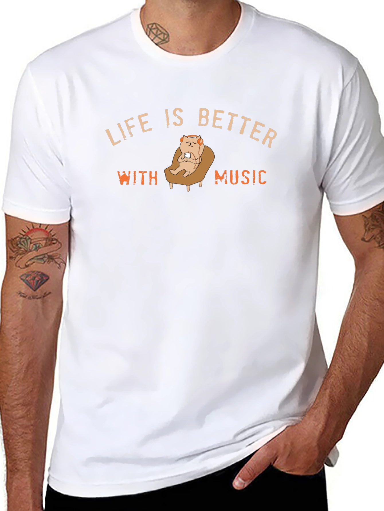 Life is Better with Music Black T-Shirt