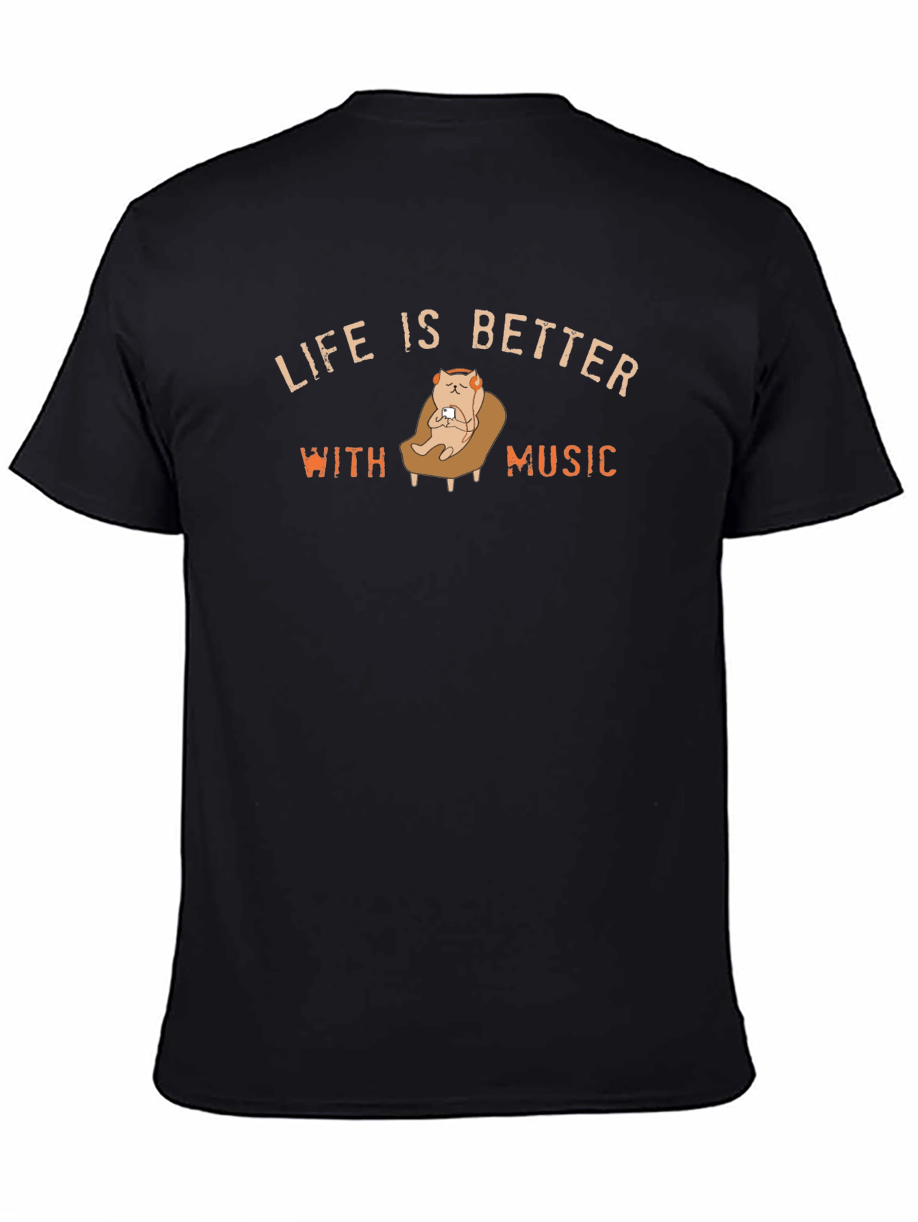 Life is Better with Music Black T-Shirt
