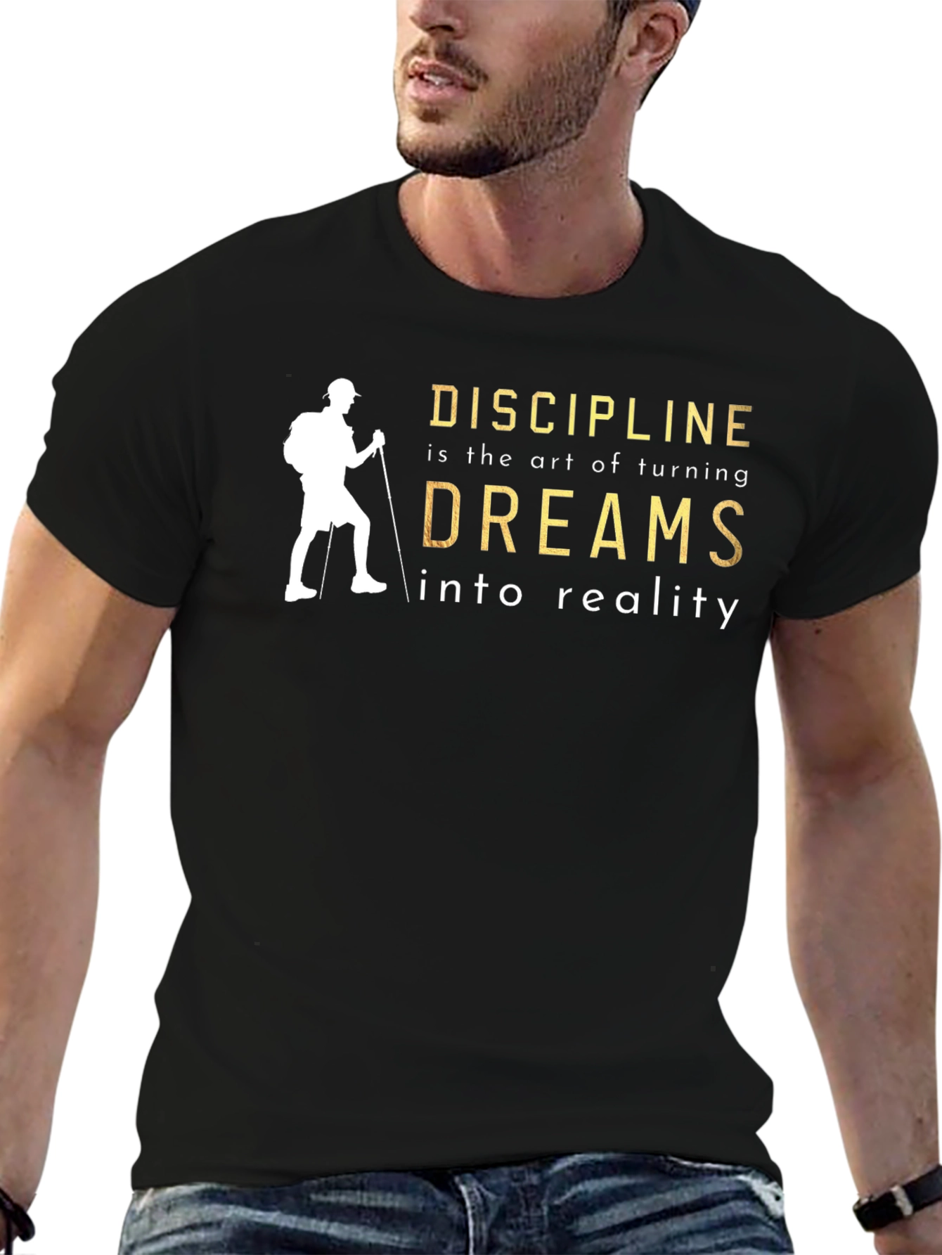 Discipline Dreams T-Shirt - Inspirational Black Tee
