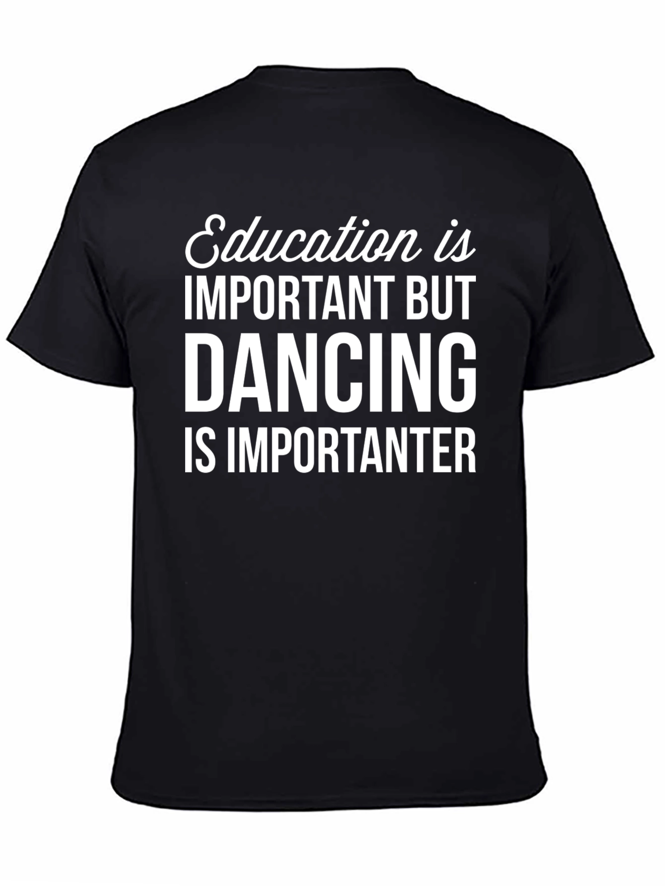 Education vs Dancing Graphic Tee - Black