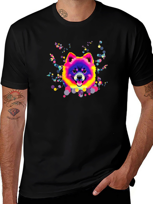 Vibrant Dog Graphic Tee - Unique Colorful Design